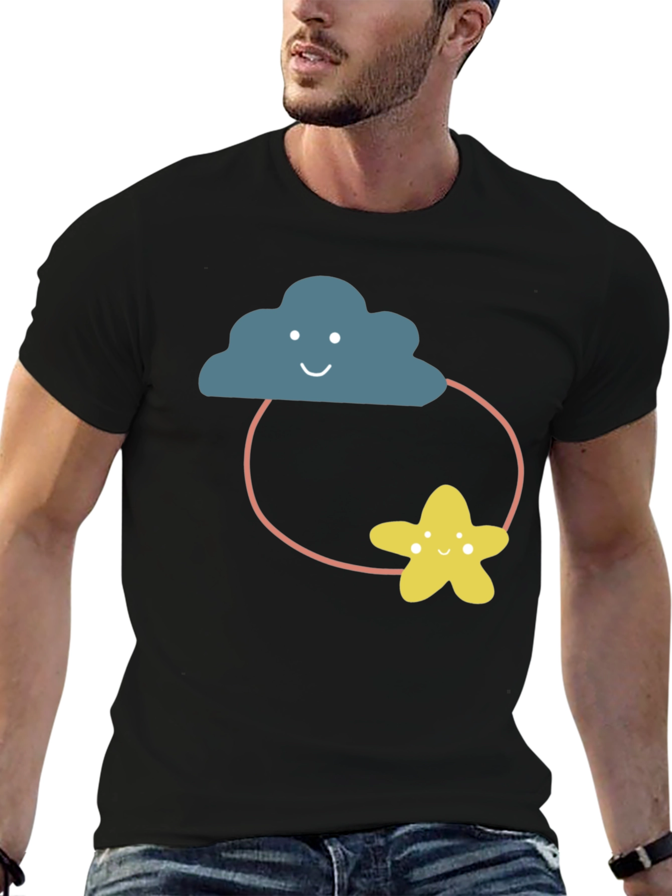 Cute Cloud & Star Graphic Tee