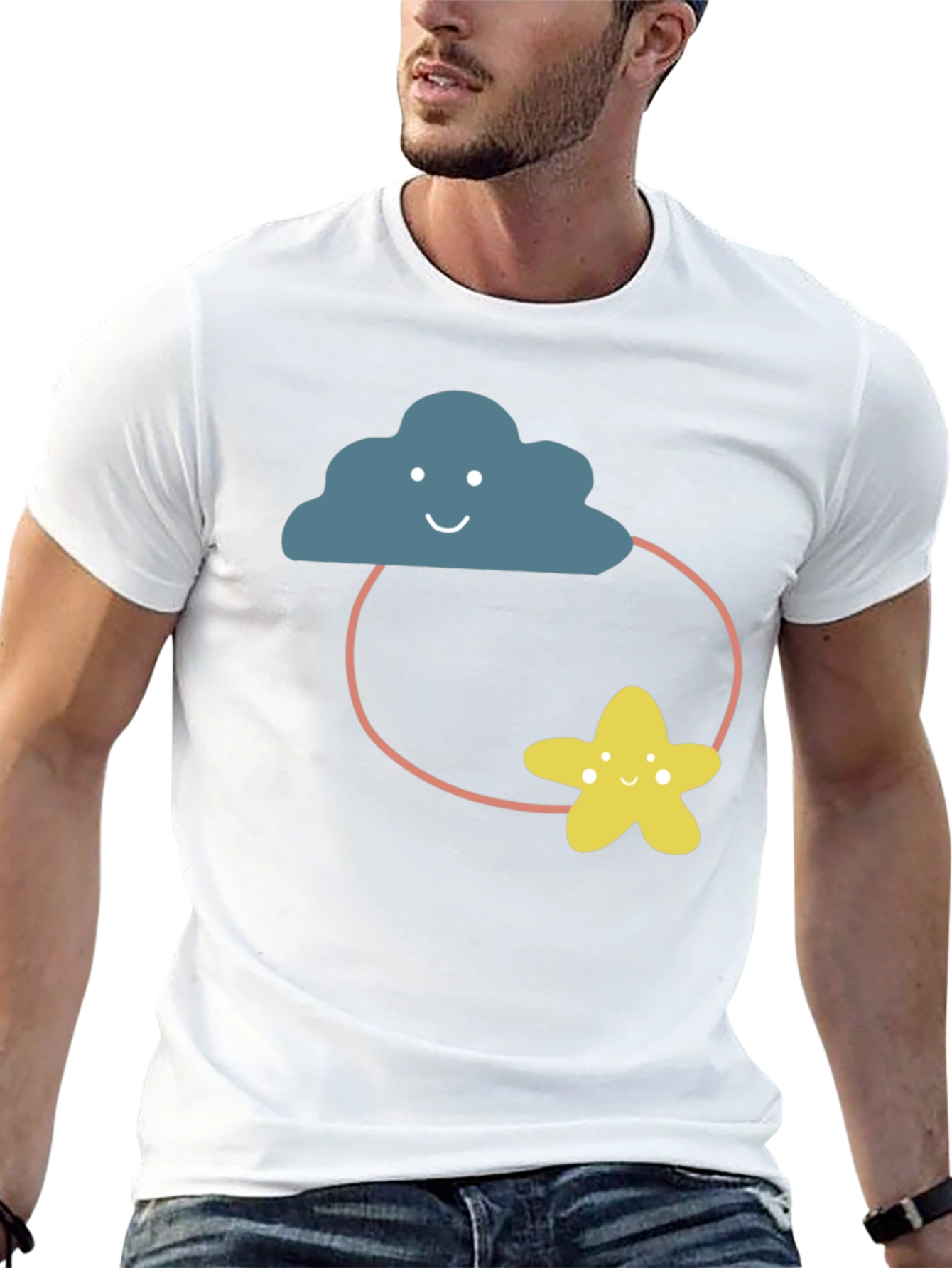 Cute Cloud & Star Graphic Tee