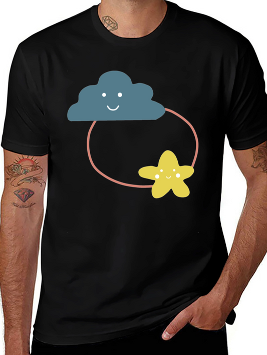 Cute Cloud & Star Graphic Tee