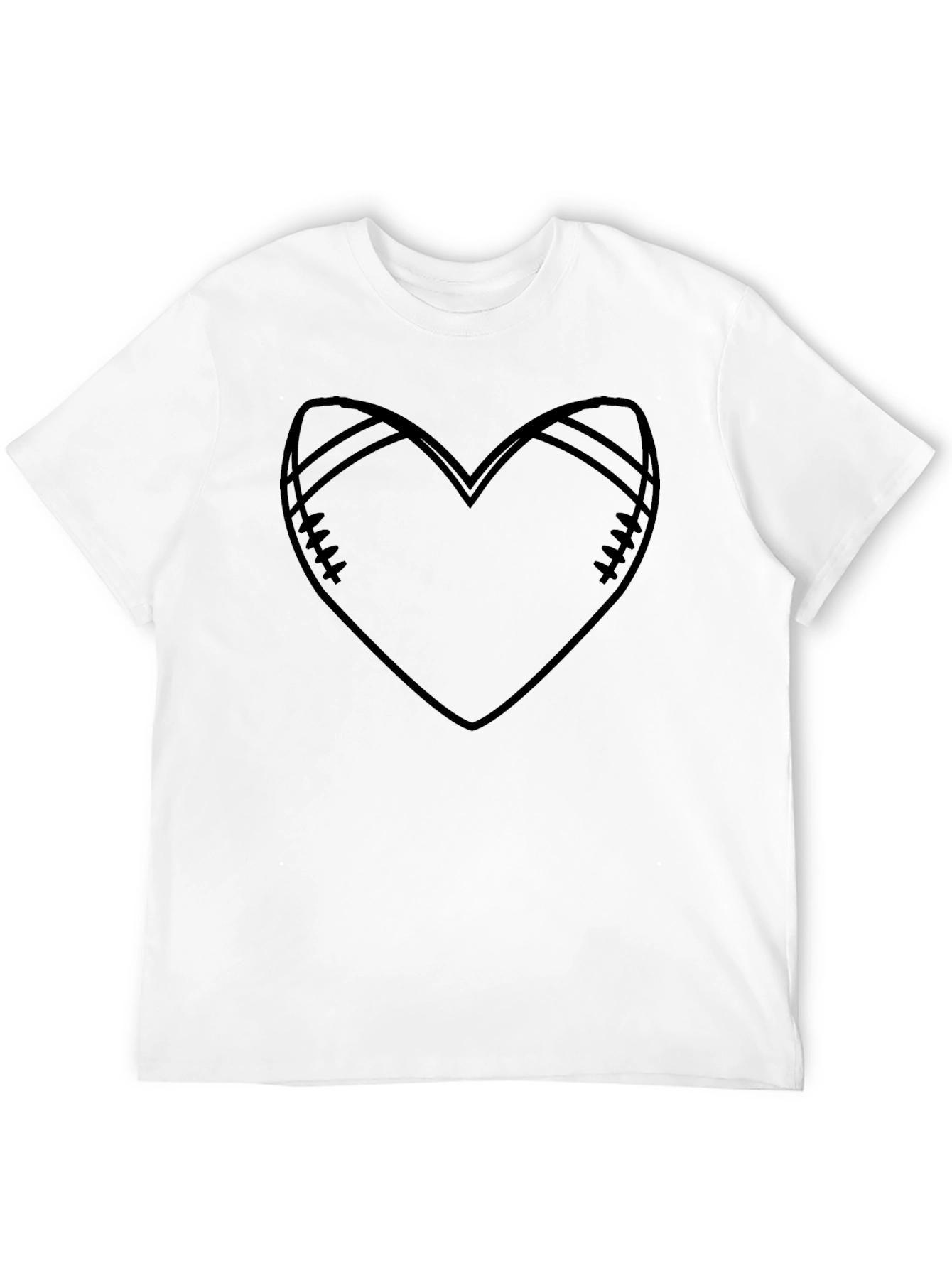 Football Heart Graphic Tee - Sports Love T-Shirt