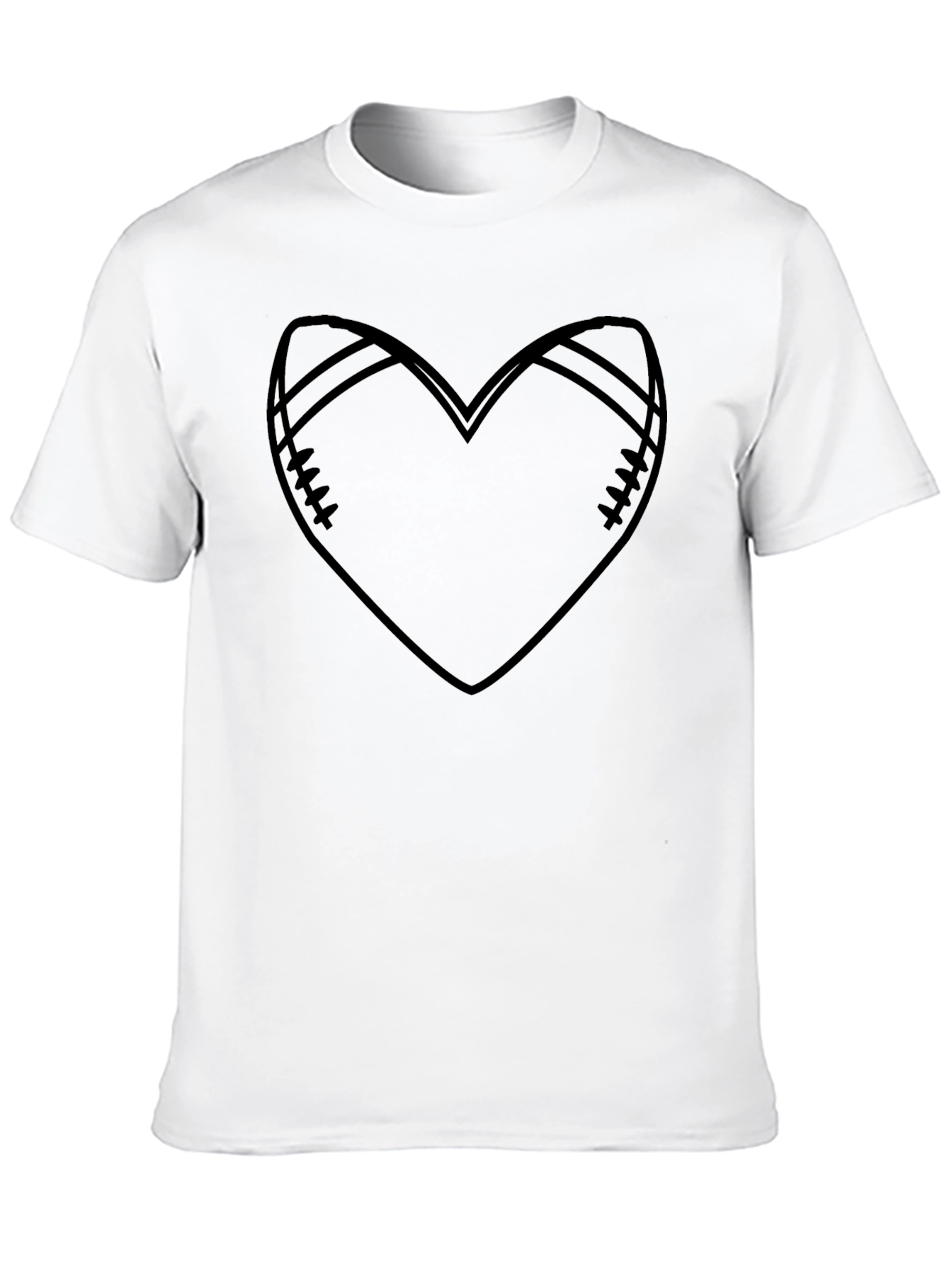 Football Heart Graphic Tee - Sports Love T-Shirt