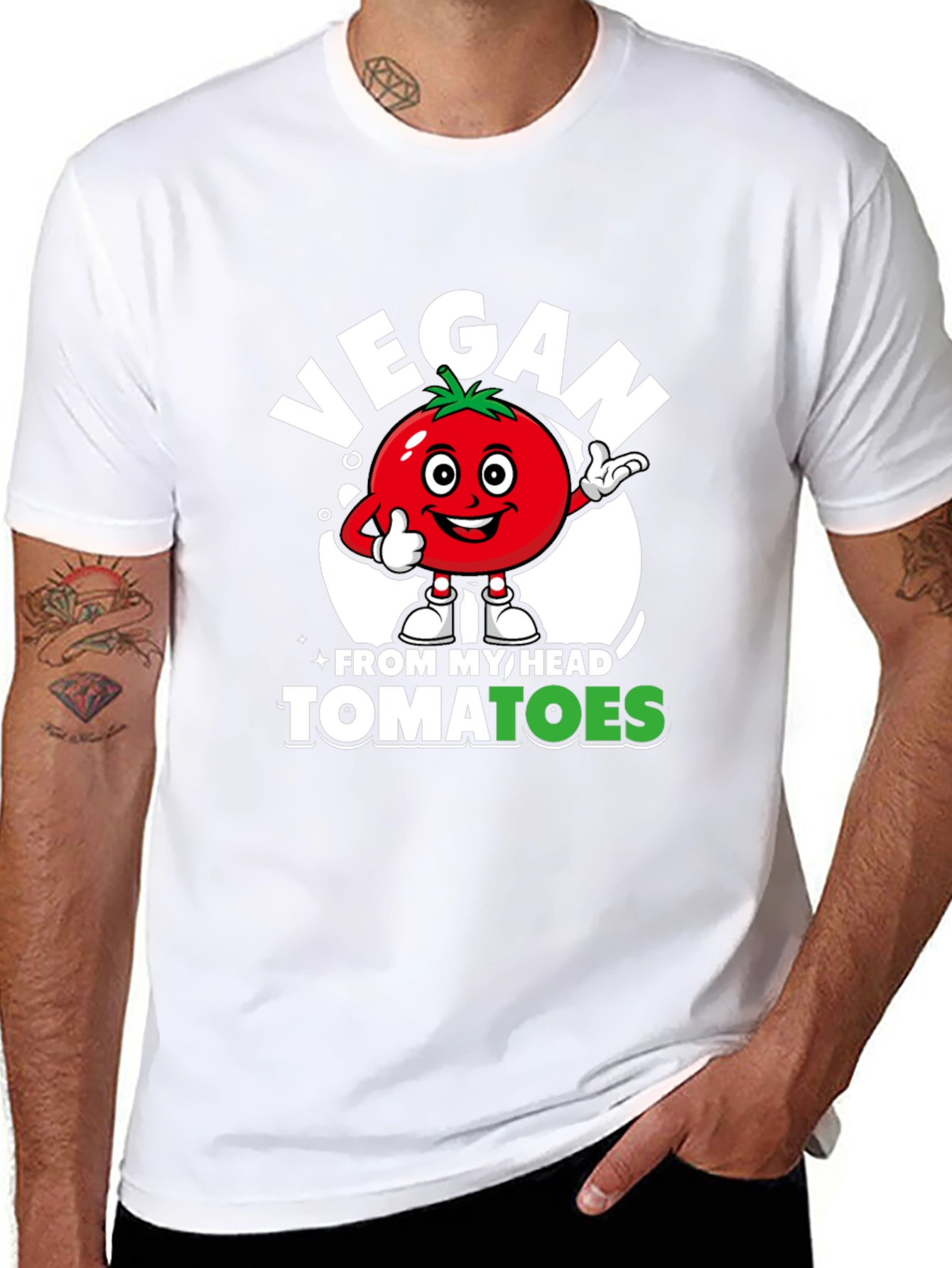 Vegan From My Head Tomatoes Graphic Tee