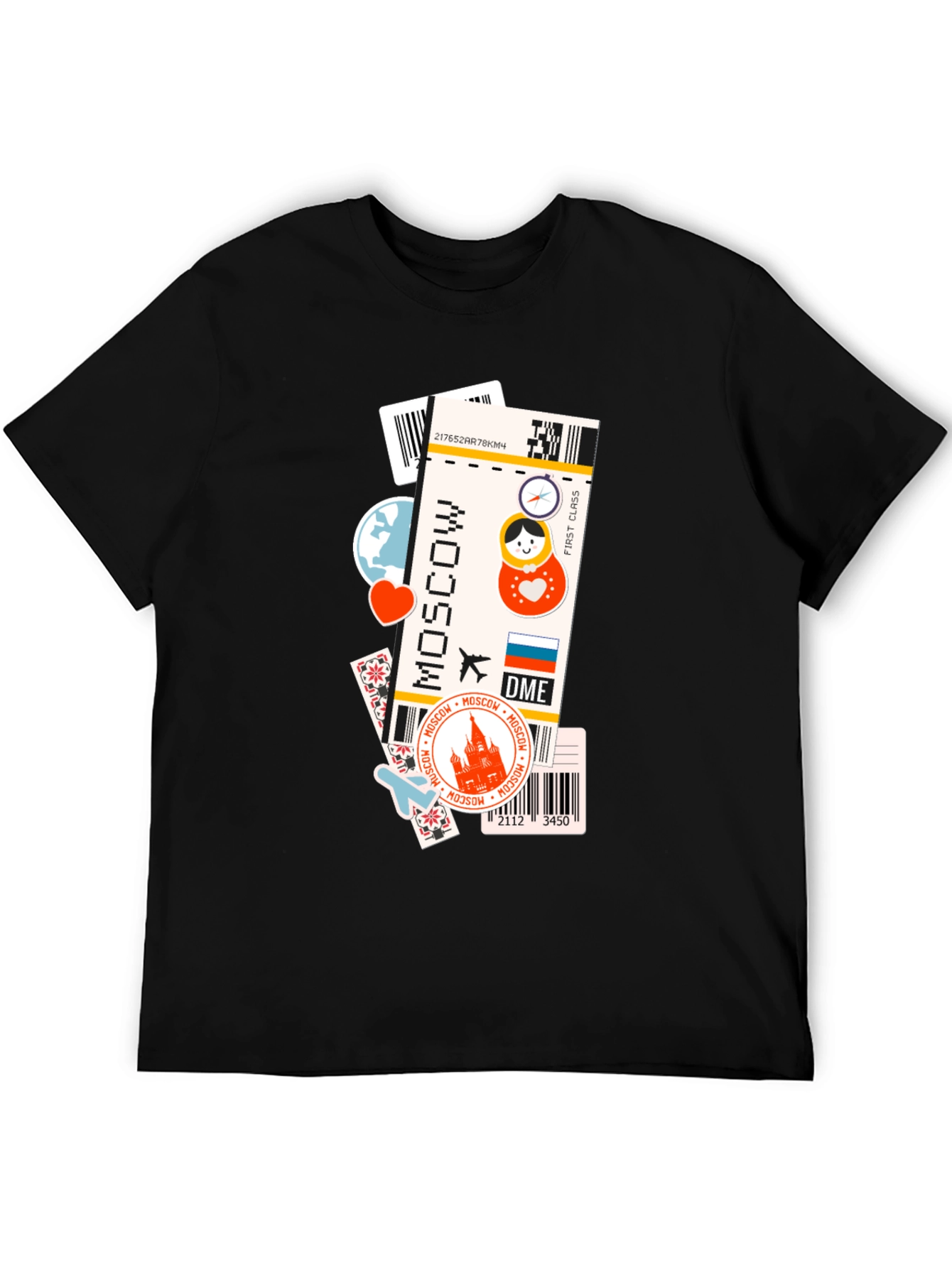 Moscow Travel Ticket T-Shirt