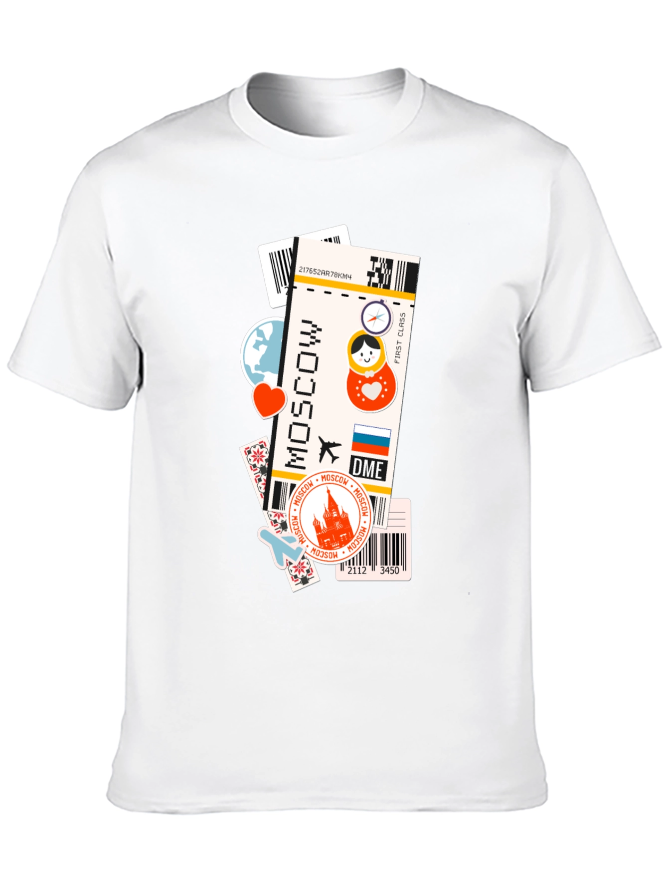 Moscow Travel Ticket T-Shirt