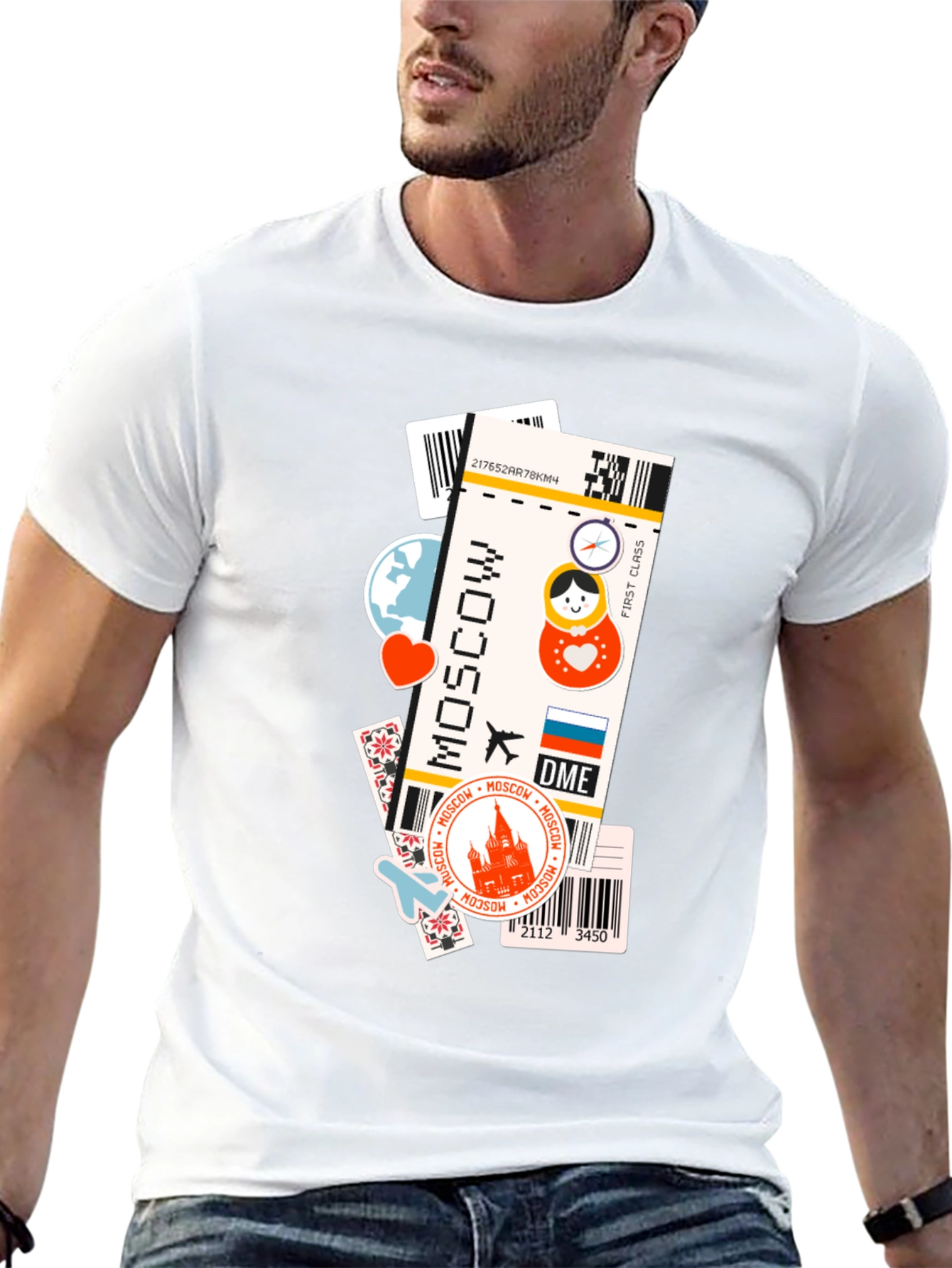 Moscow Travel Ticket T-Shirt