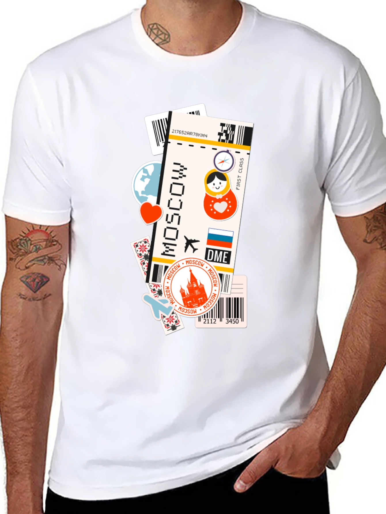 Moscow Travel Ticket T-Shirt