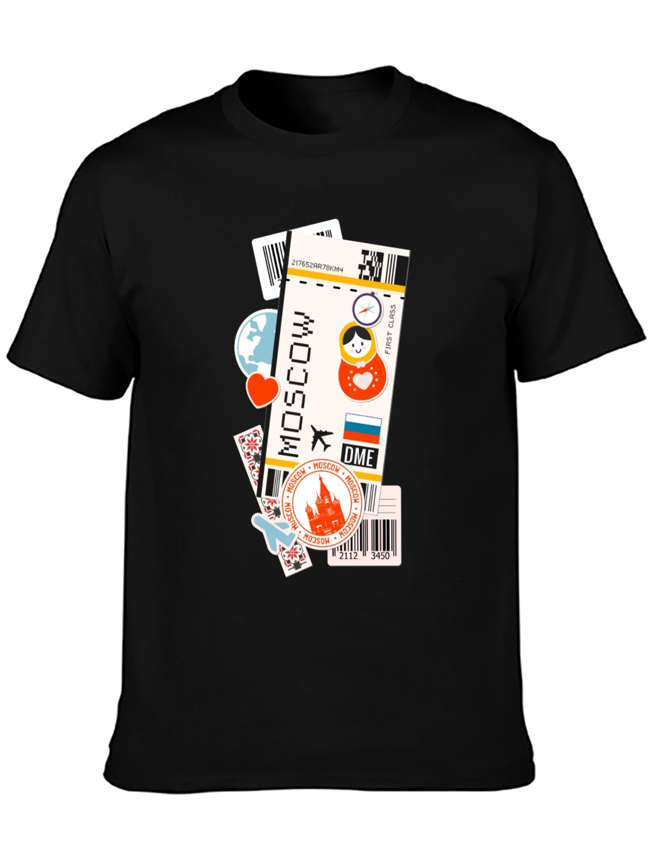 Moscow Travel Ticket T-Shirt