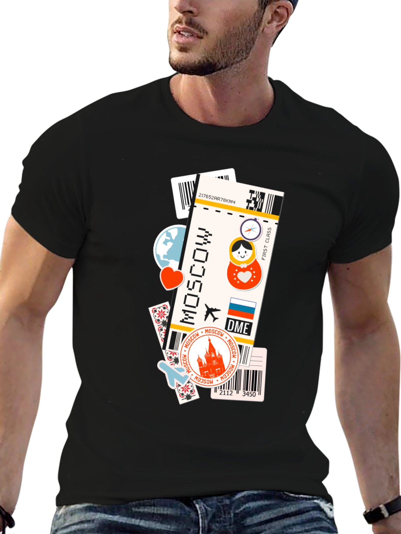 Moscow Travel Ticket T-Shirt