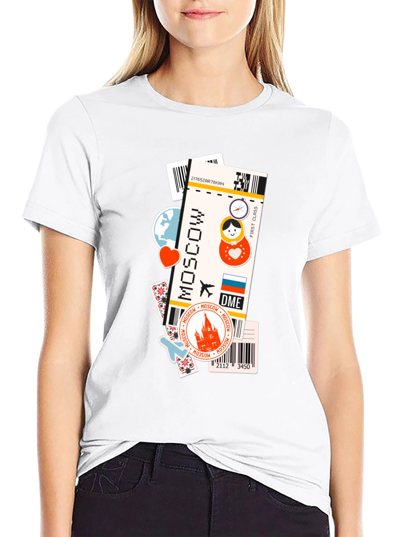 Moscow Travel Ticket T-Shirt