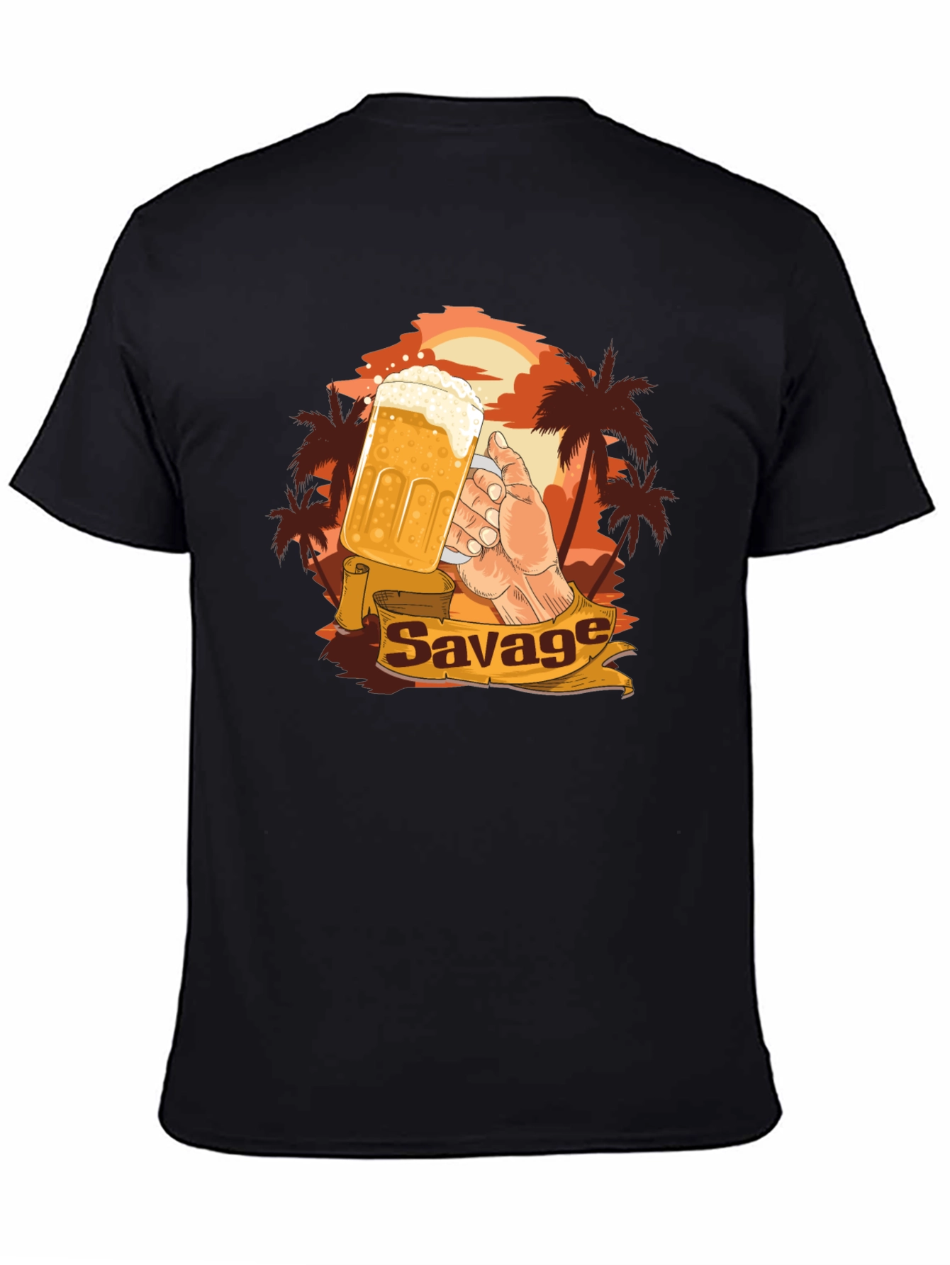 Savage Beer Graphic Tee - Tropical Sunset