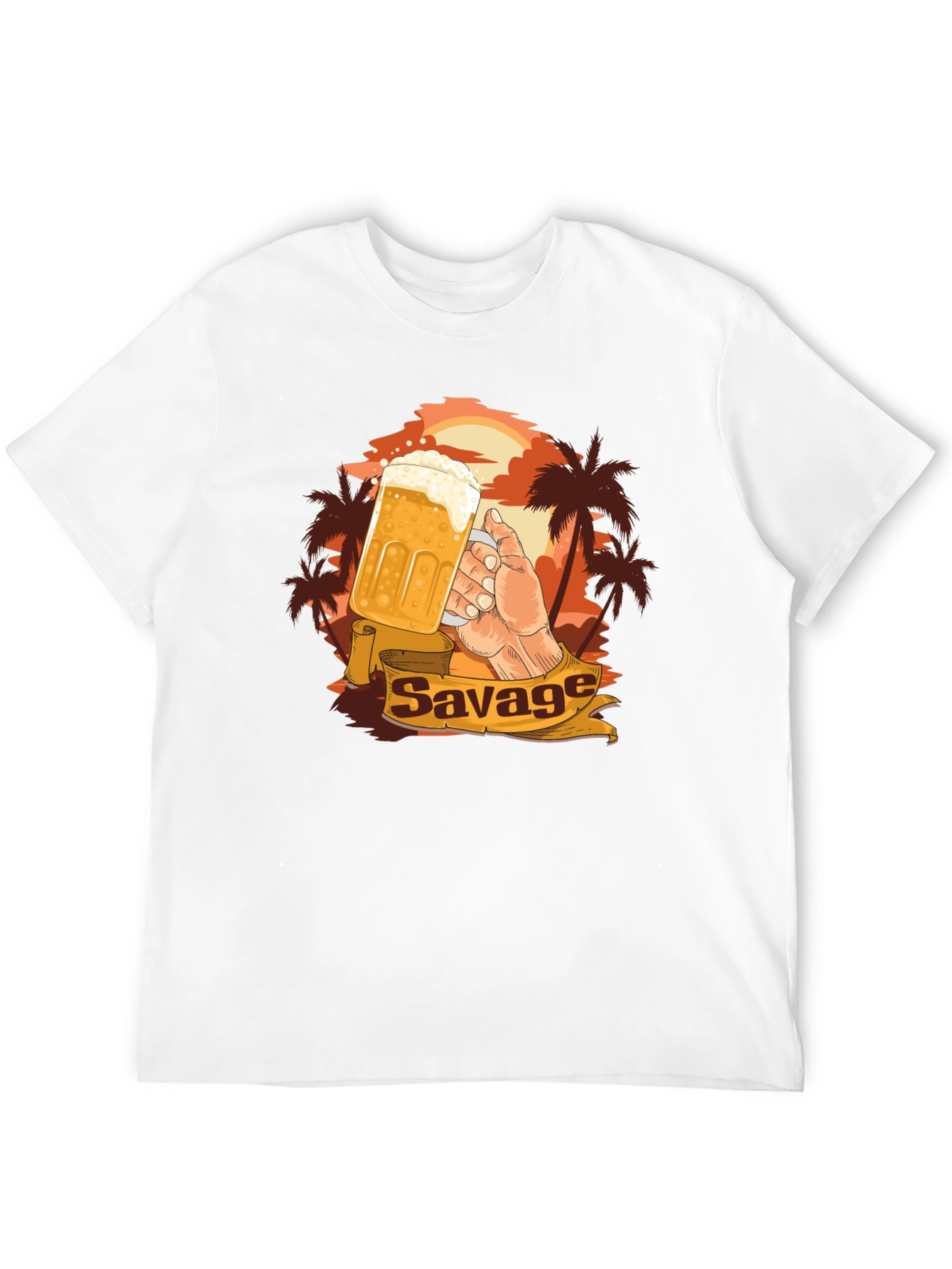 Savage Beer Graphic Tee - Tropical Sunset