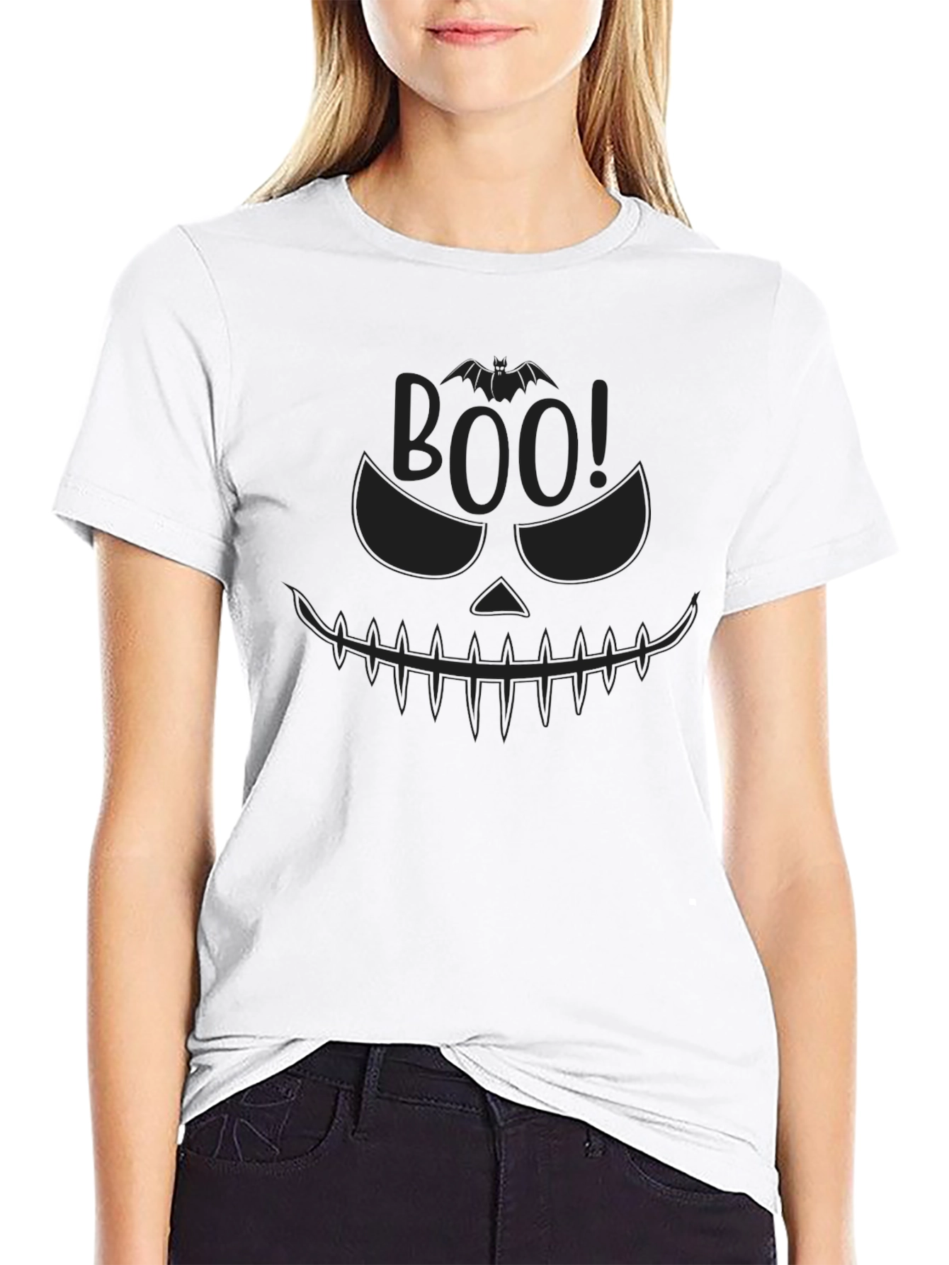 Spooky Boo! Pumpkin Face Graphic Tee