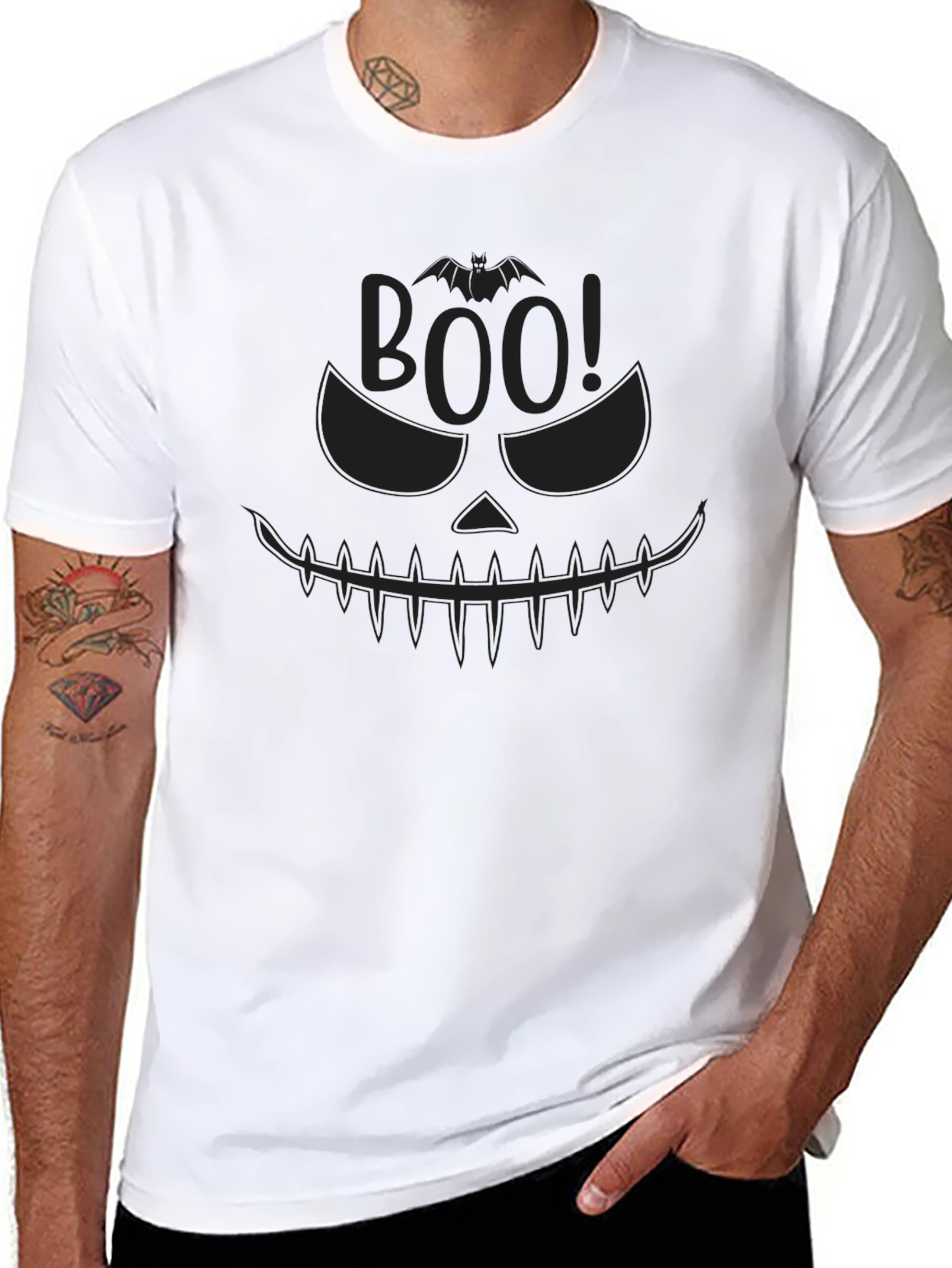 Spooky Boo! Pumpkin Face Graphic Tee