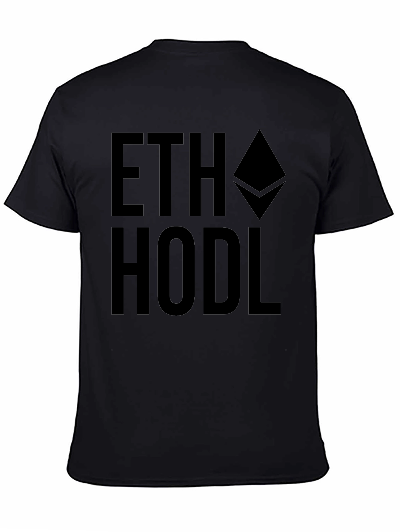 ETH HODL Black T-Shirt - Crypto Investor Apparel