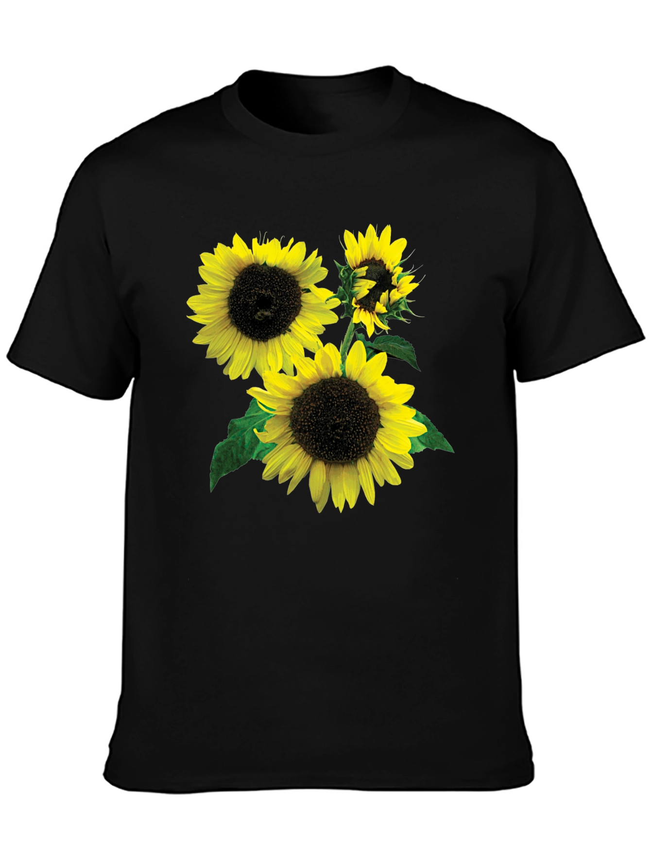 Sunflower Graphic Tee - Stylish Black T-Shirt