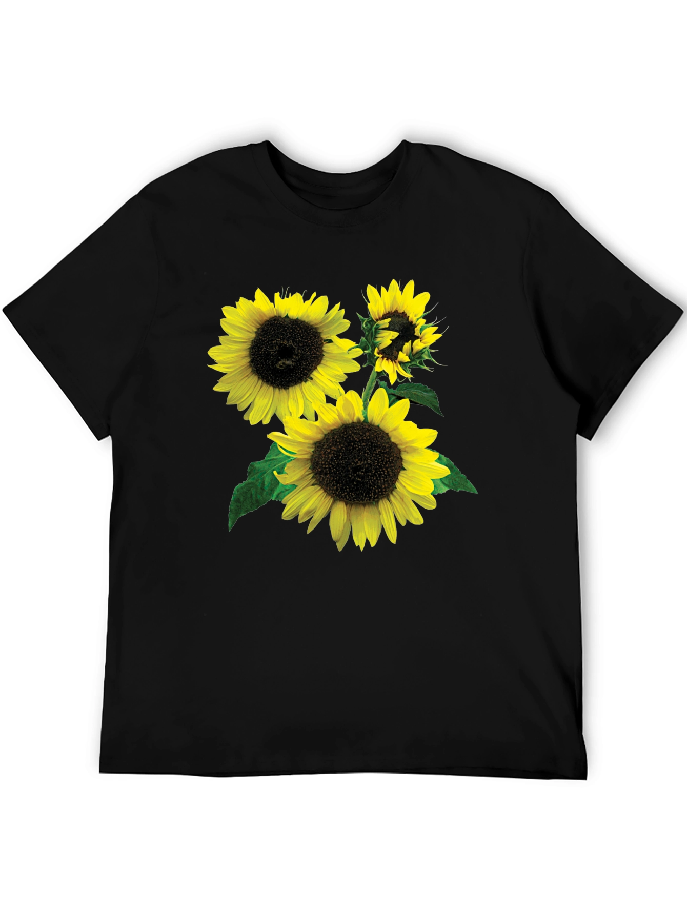 Sunflower Graphic Tee - Stylish Black T-Shirt