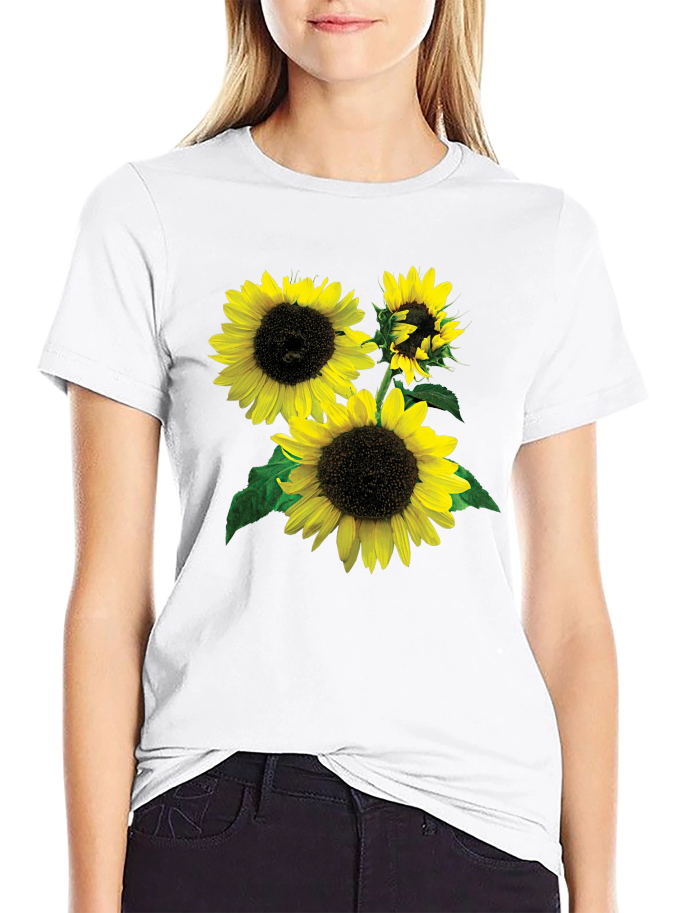 Sunflower Graphic Tee - Stylish Black T-Shirt