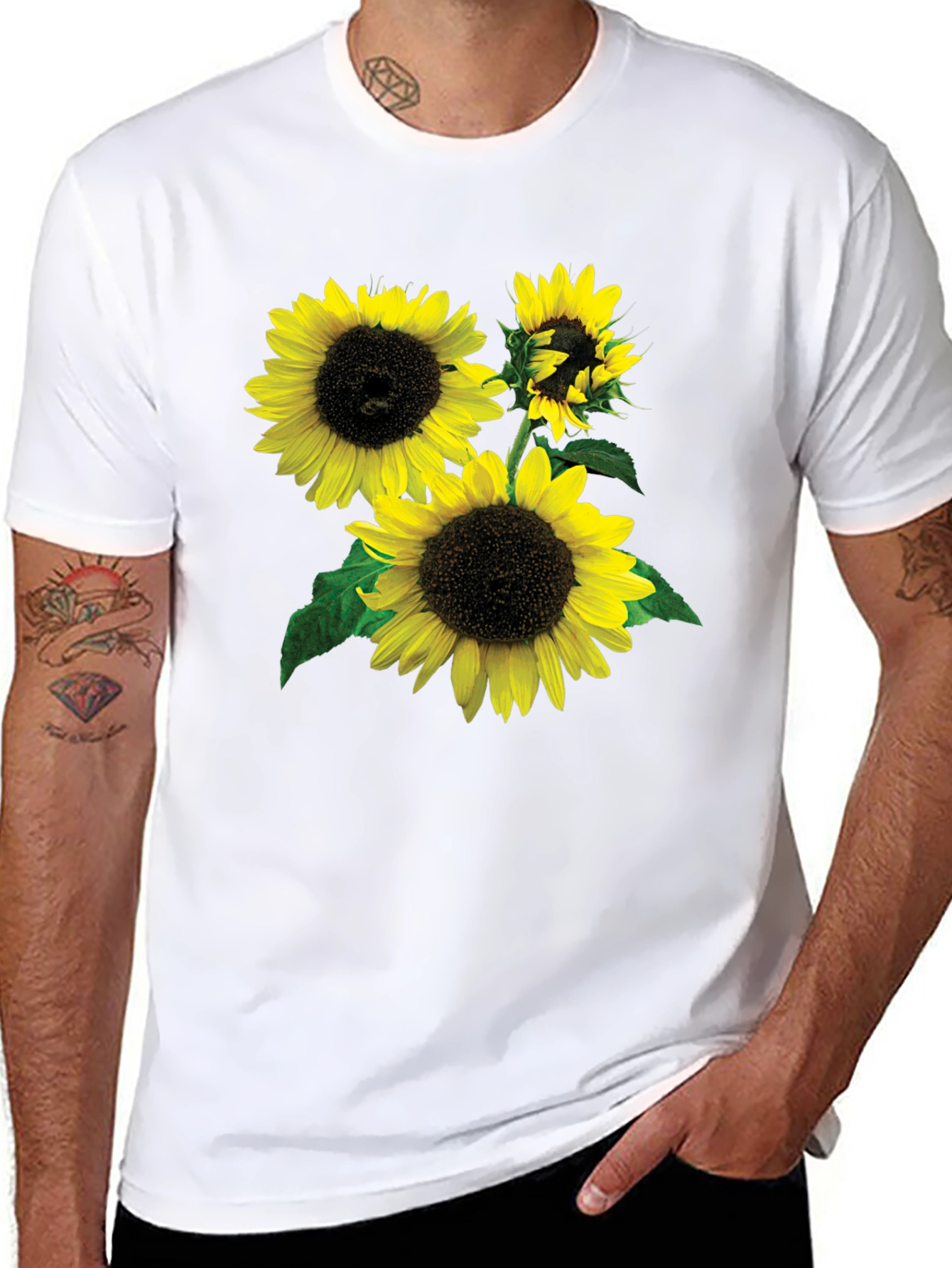 Sunflower Graphic Tee - Stylish Black T-Shirt