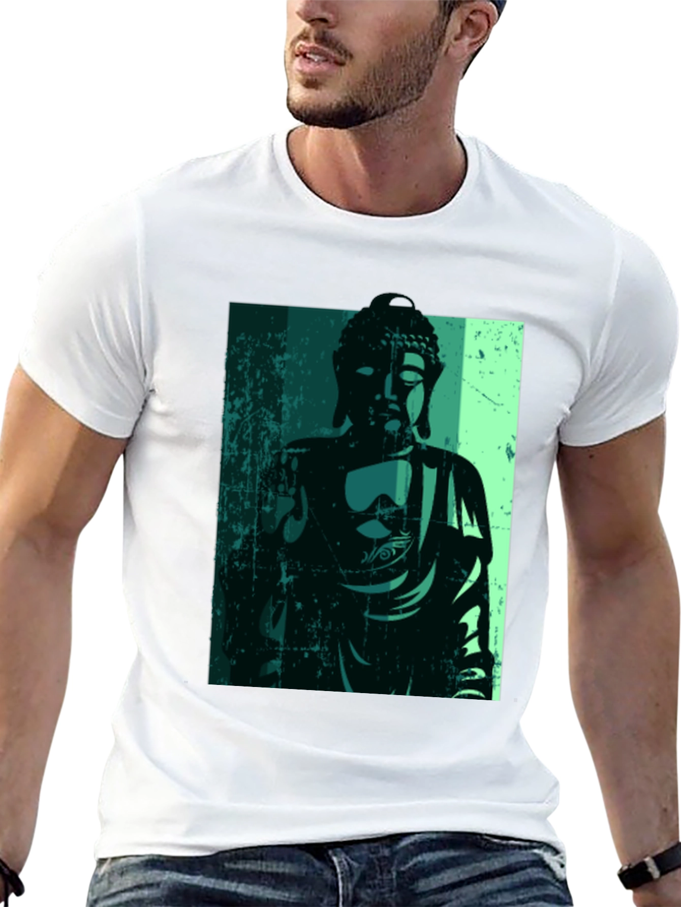 Buddha Graphic Print Black T-Shirt