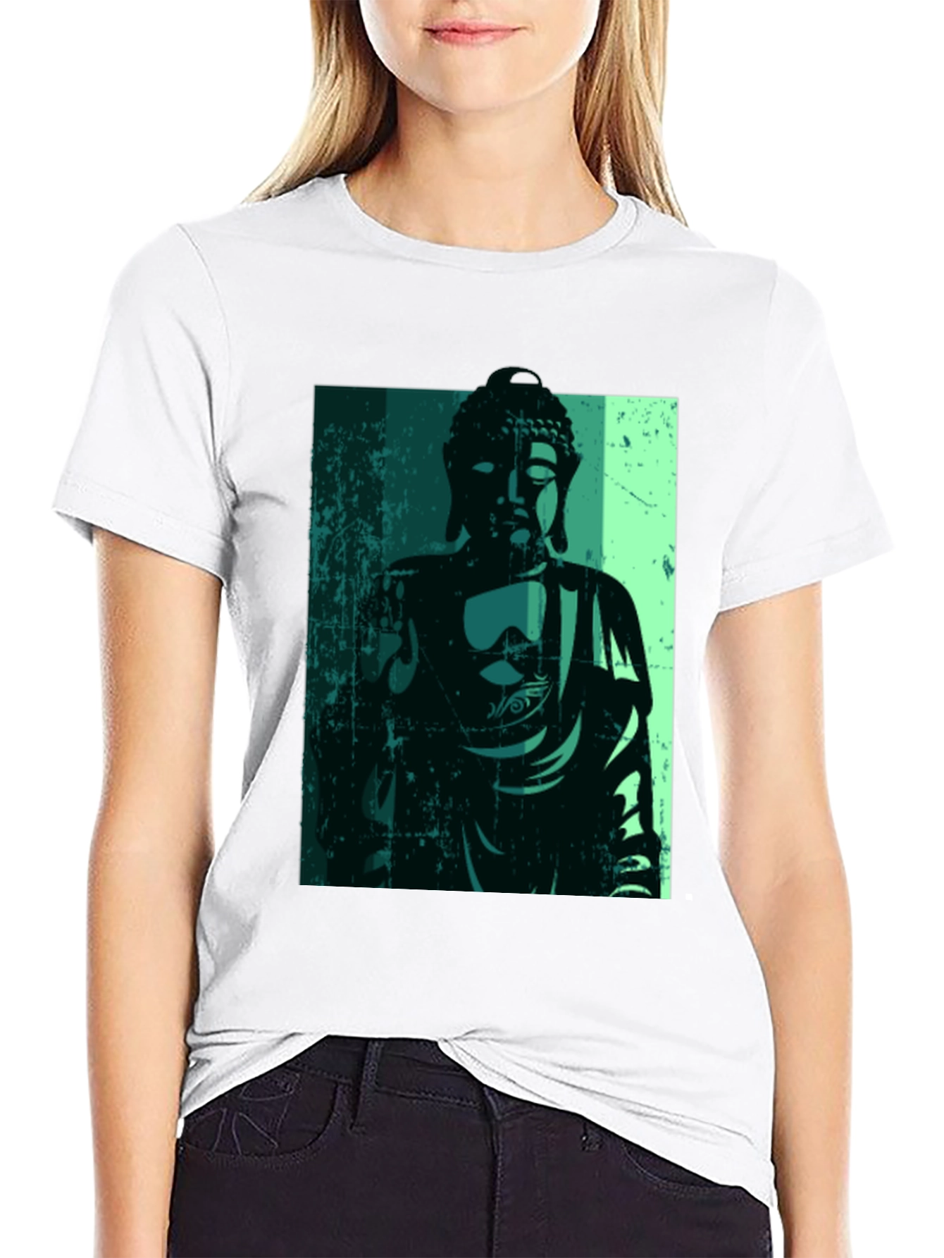 Buddha Graphic Print Black T-Shirt