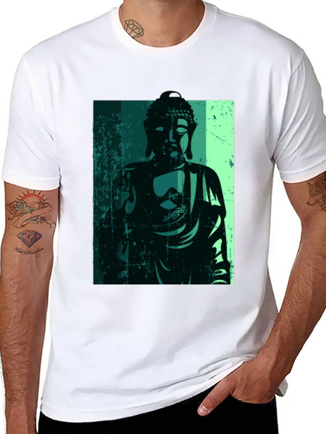 Buddha Graphic Print Black T-Shirt