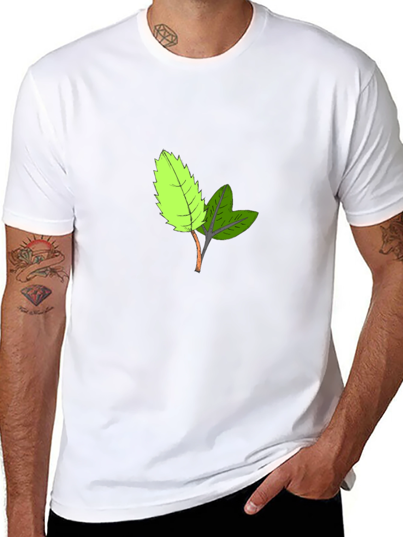 Leaf Print Tee - Casual Comfort Style