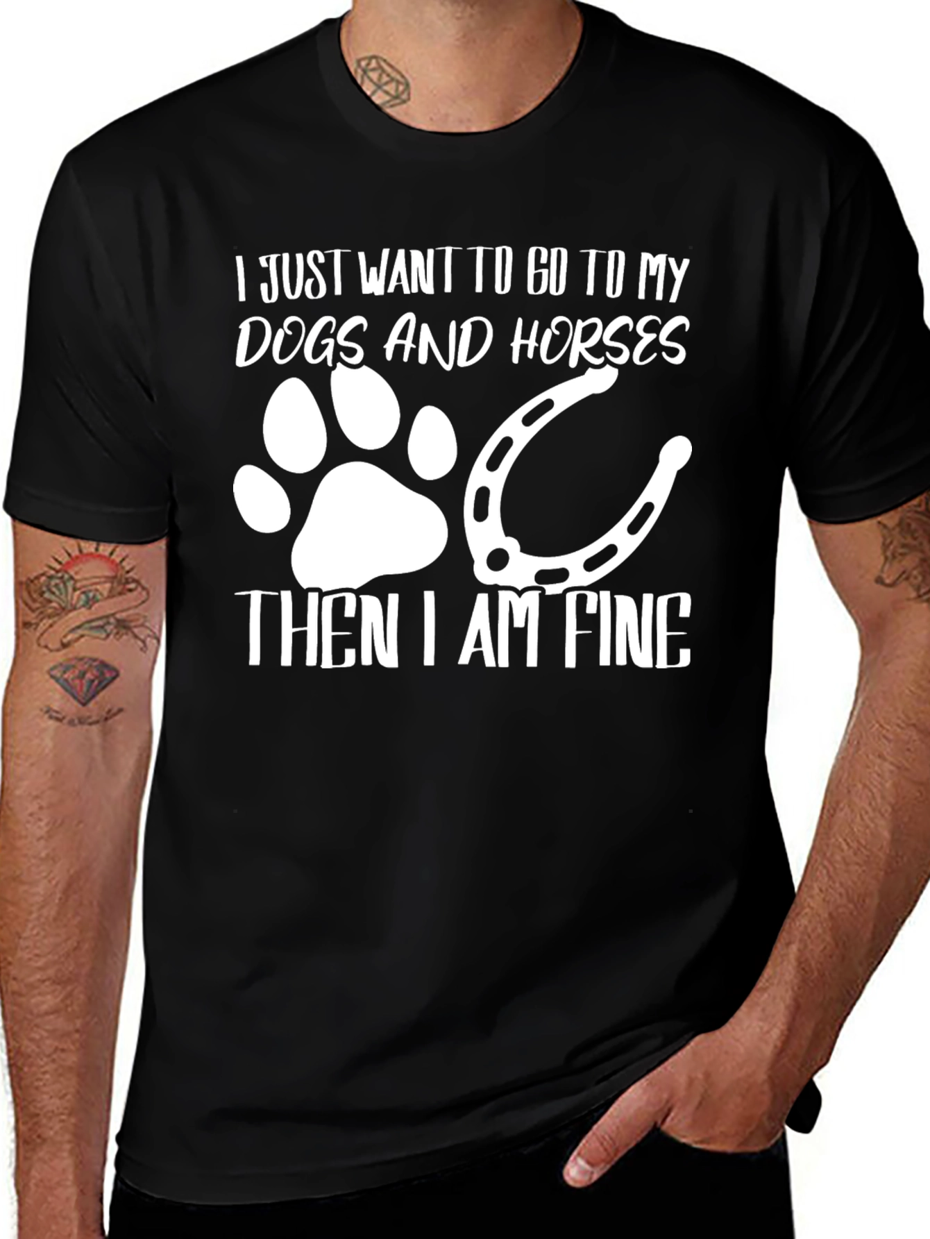 Dogs and Horses T-Shirt Fine Design