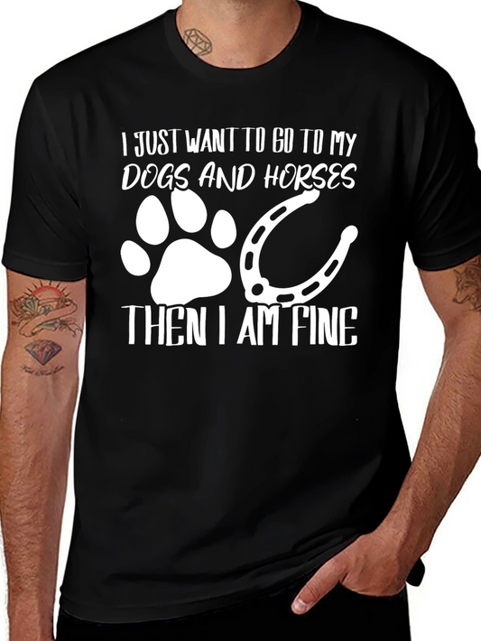 Dogs and Horses T-Shirt Fine Design