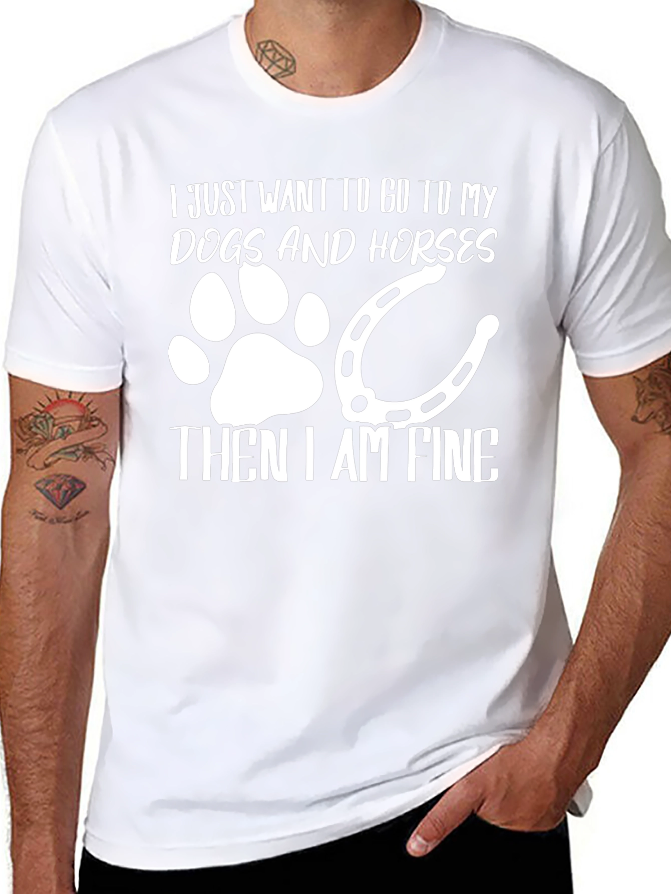 Dogs and Horses T-Shirt Fine Design