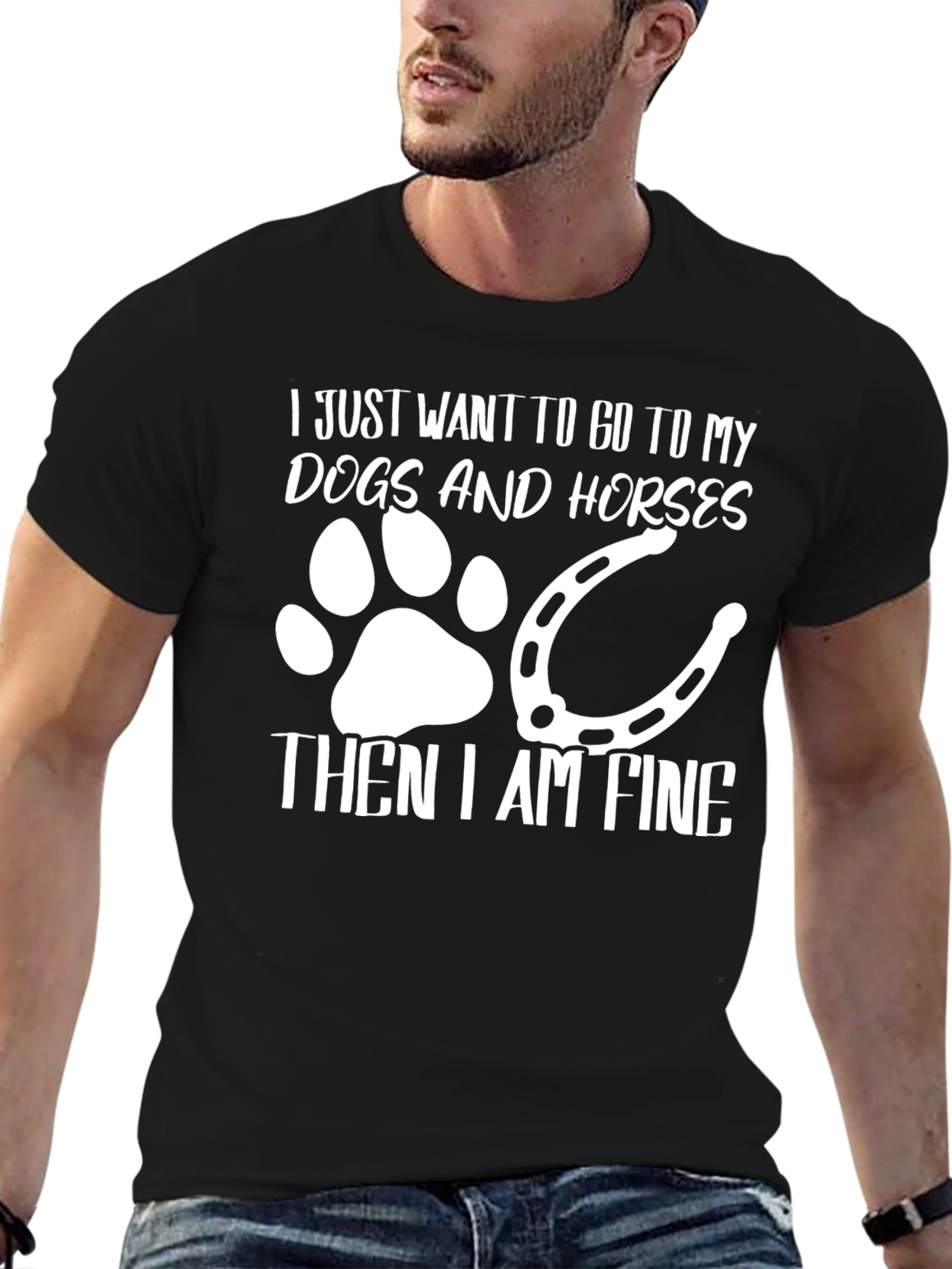 Dogs and Horses T-Shirt Fine Design