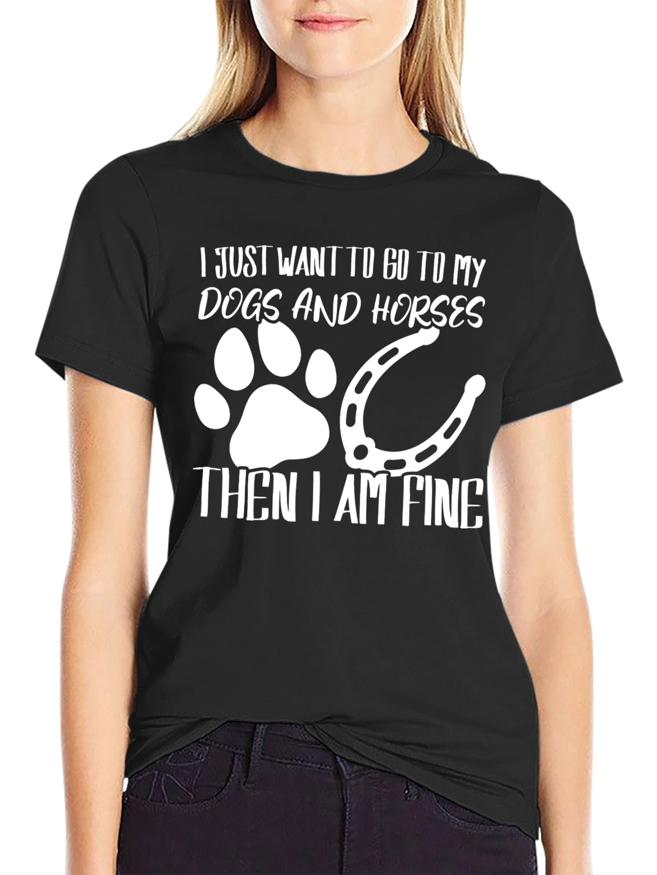 Dogs and Horses T-Shirt Fine Design