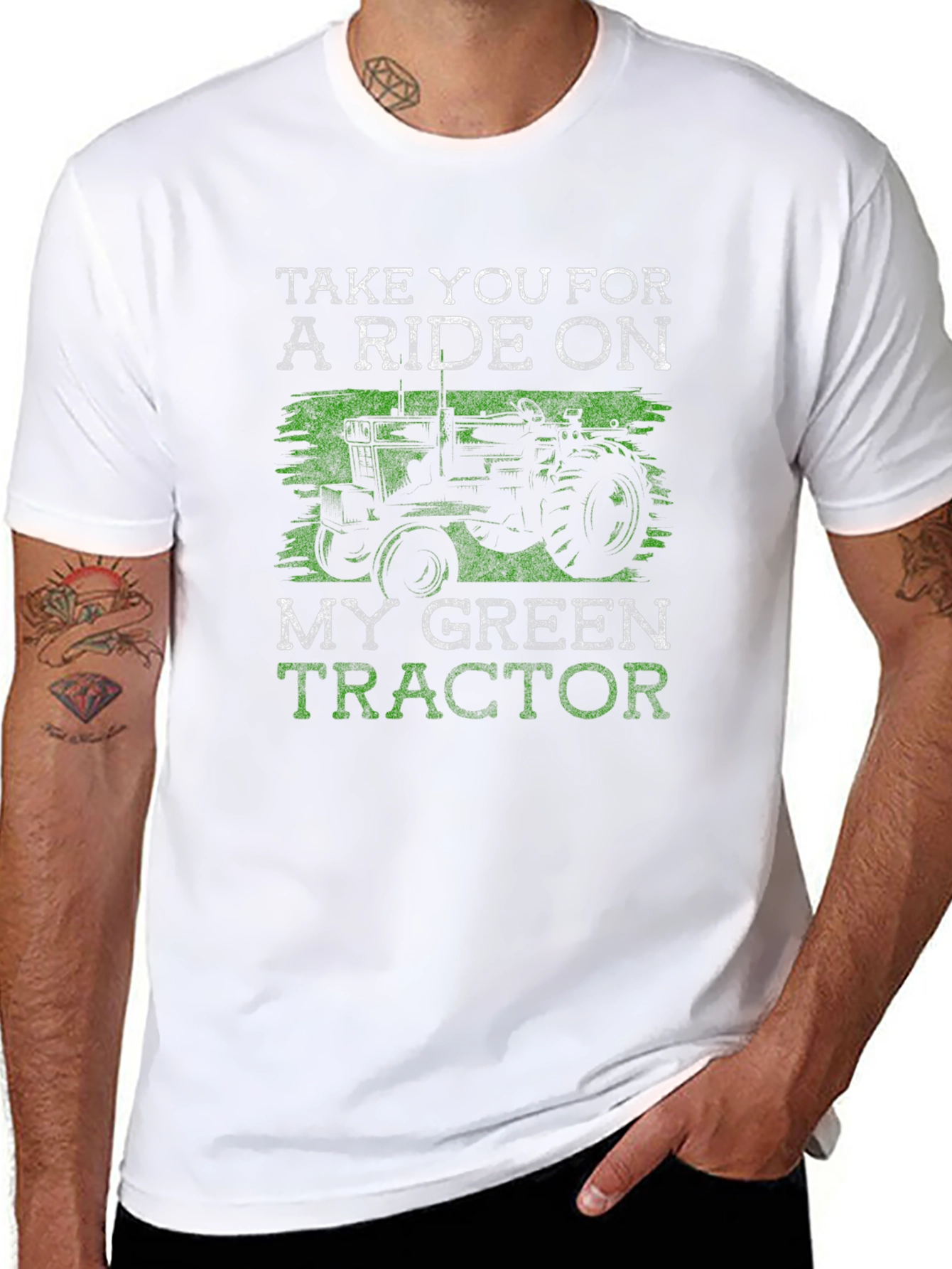 Green Tractor Ride Graphic Tee