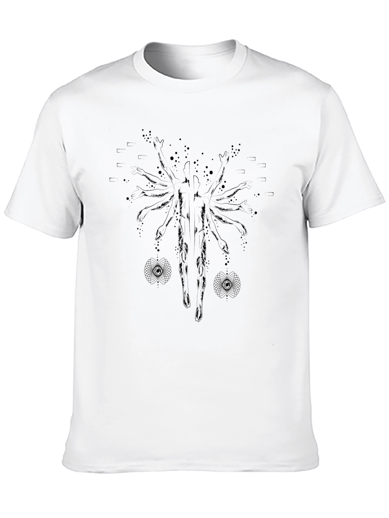 Mens Black Graphic Tee - Abstract Design