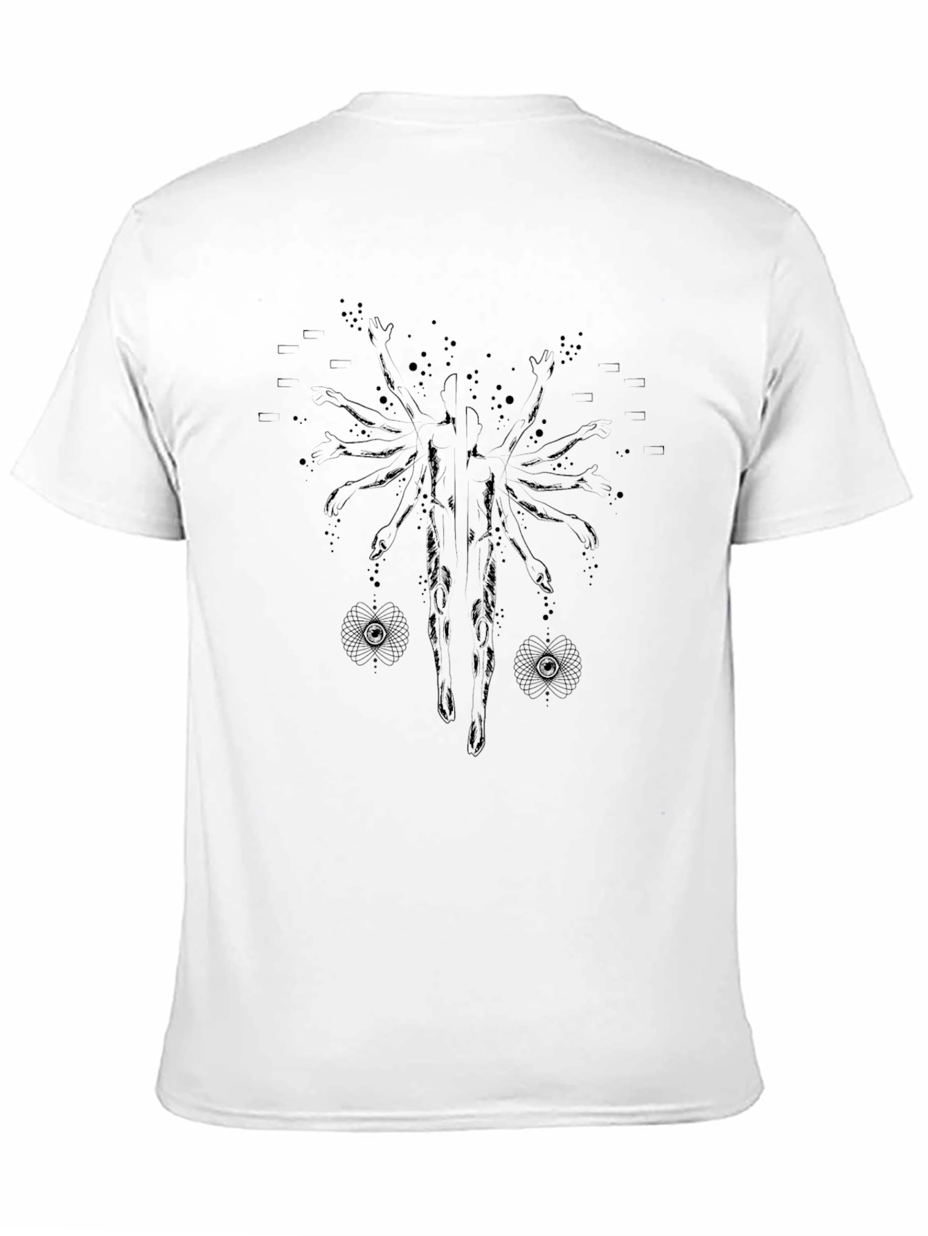 Mens Black Graphic Tee - Abstract Design