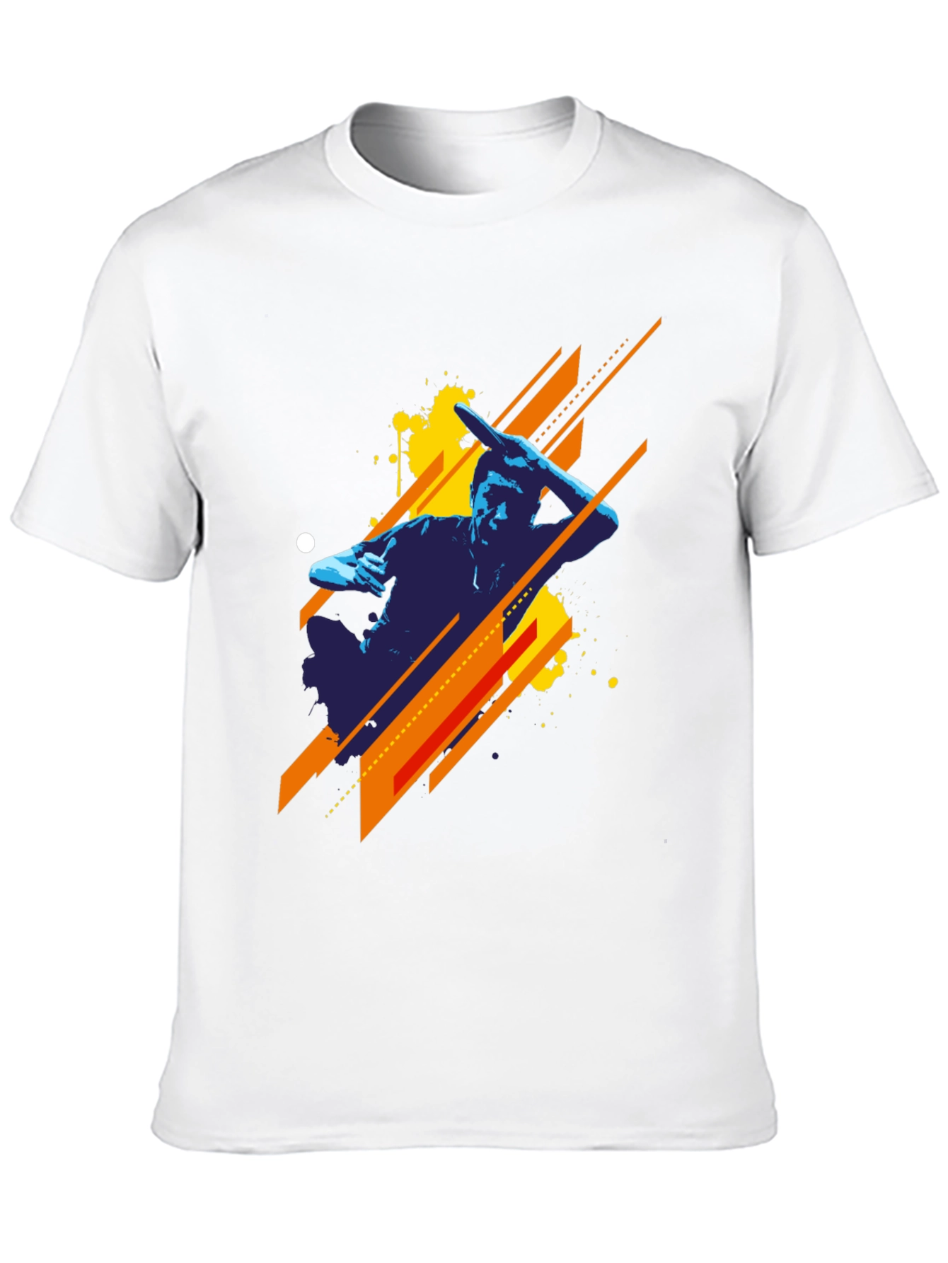 Abstract Graphic Print Black Tee