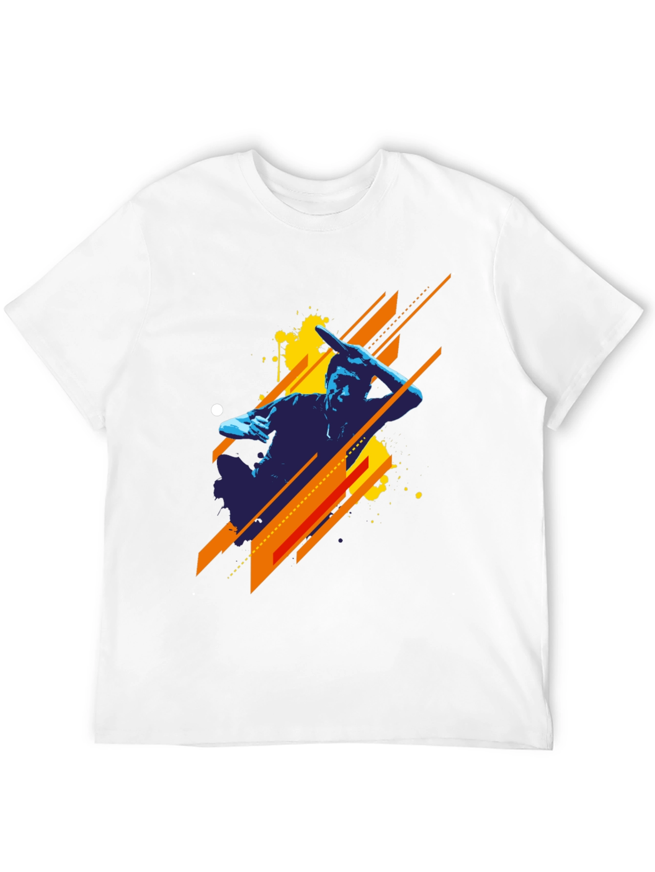 Abstract Graphic Print Black Tee