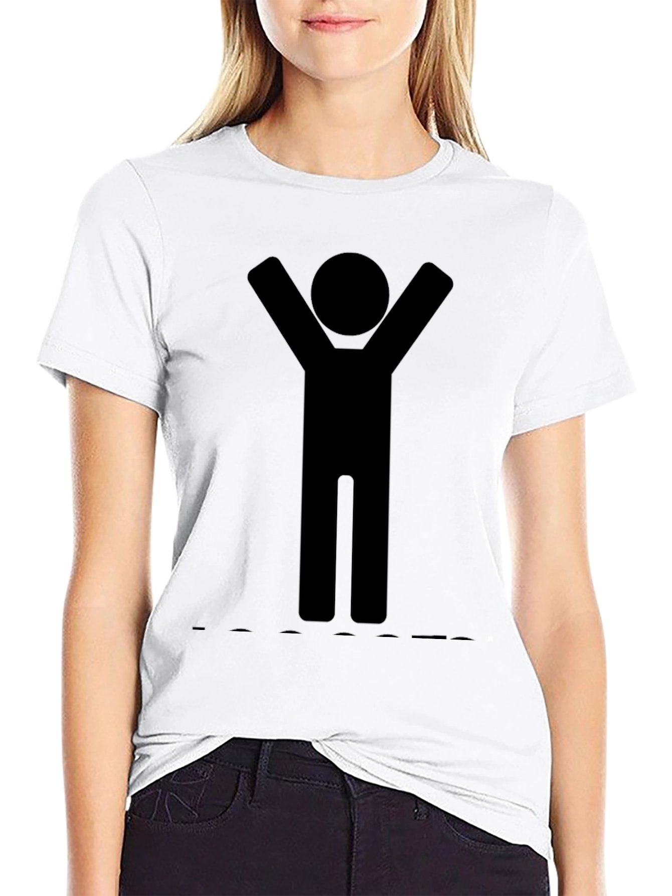 Stick Figure Celebration Black T-Shirt