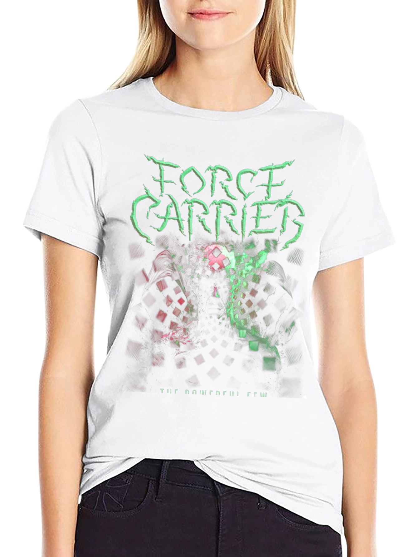 Force Carried Graphic Print Black T-Shirt
