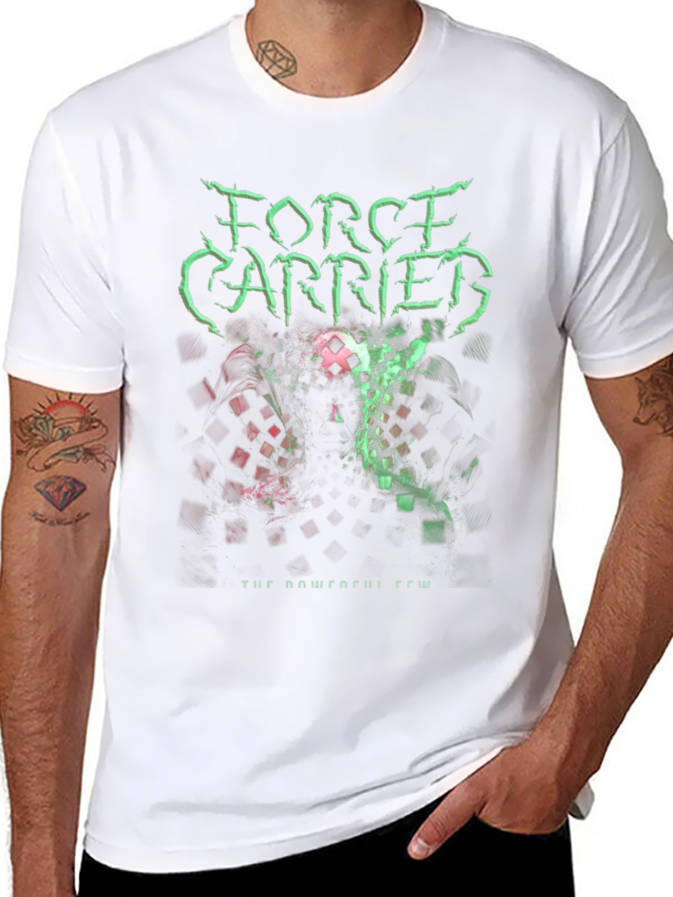 Force Carried Graphic Print Black T-Shirt