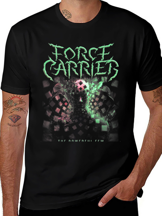 Force Carried Graphic Print Black T-Shirt