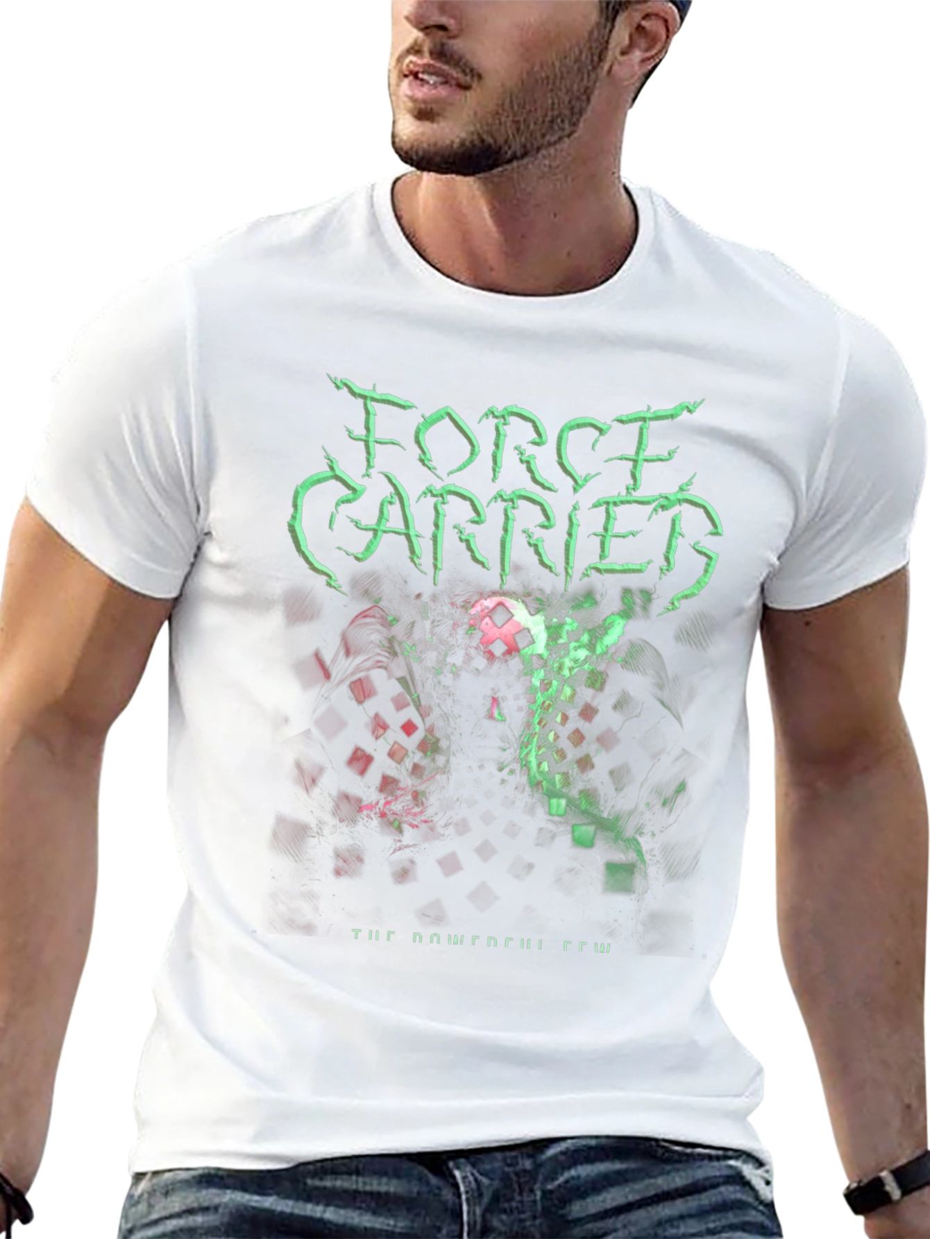 Force Carried Graphic Print Black T-Shirt