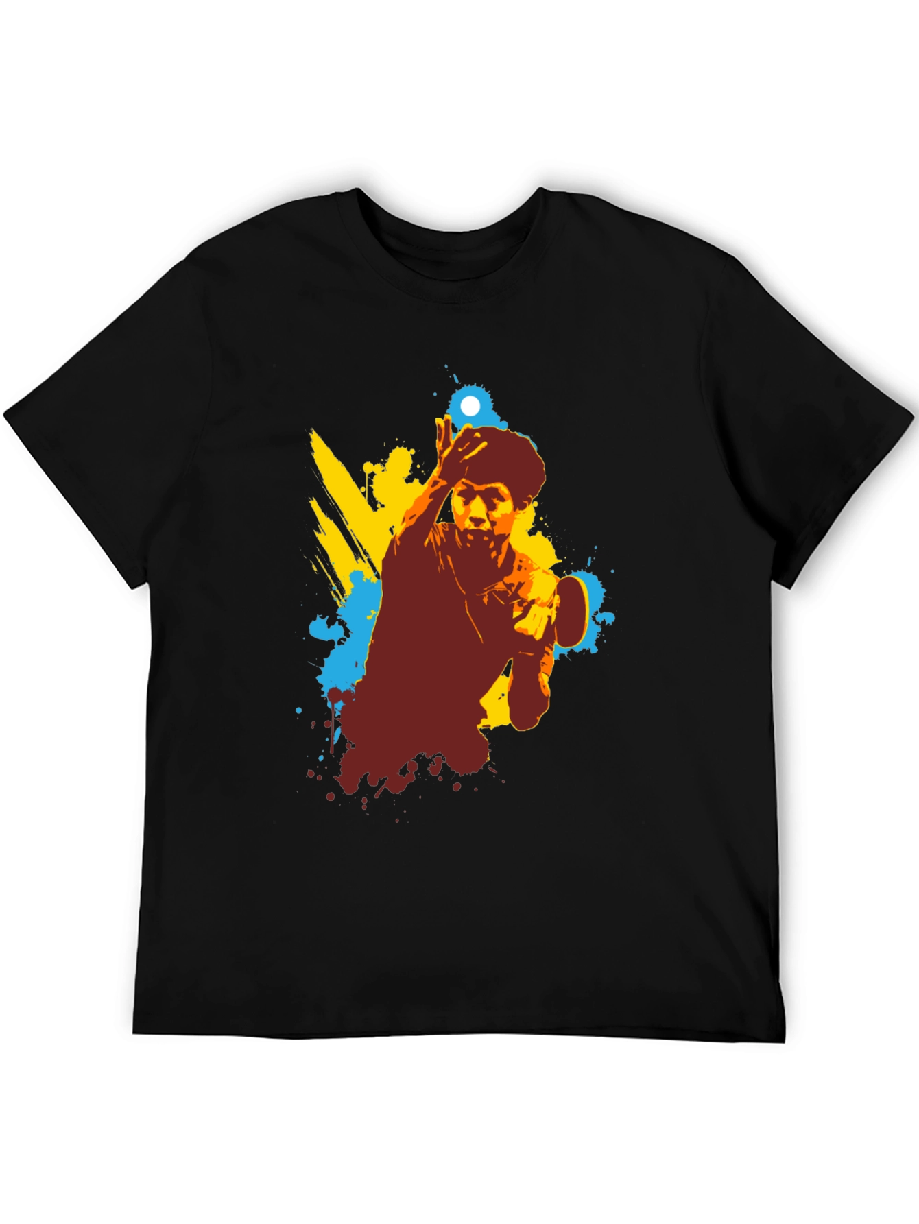 Table Tennis Graphic Tee - Black Cotton Shirt