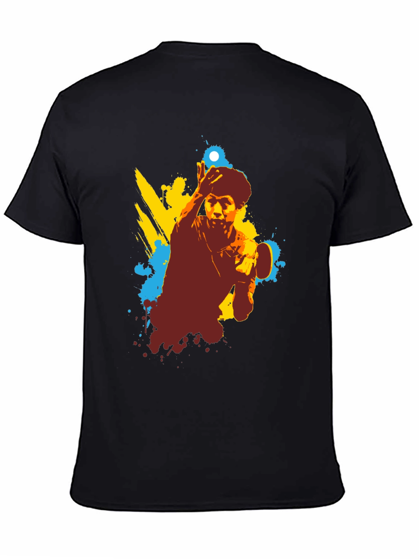 Table Tennis Graphic Tee - Black Cotton Shirt