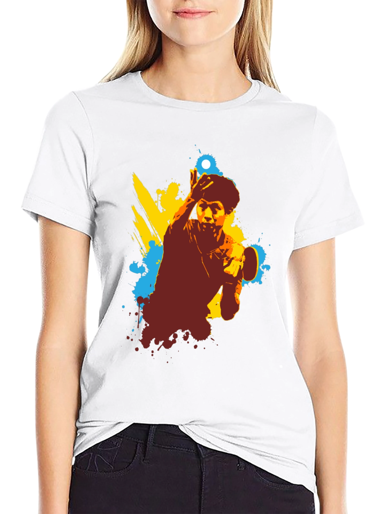 Table Tennis Graphic Tee - Black Cotton Shirt