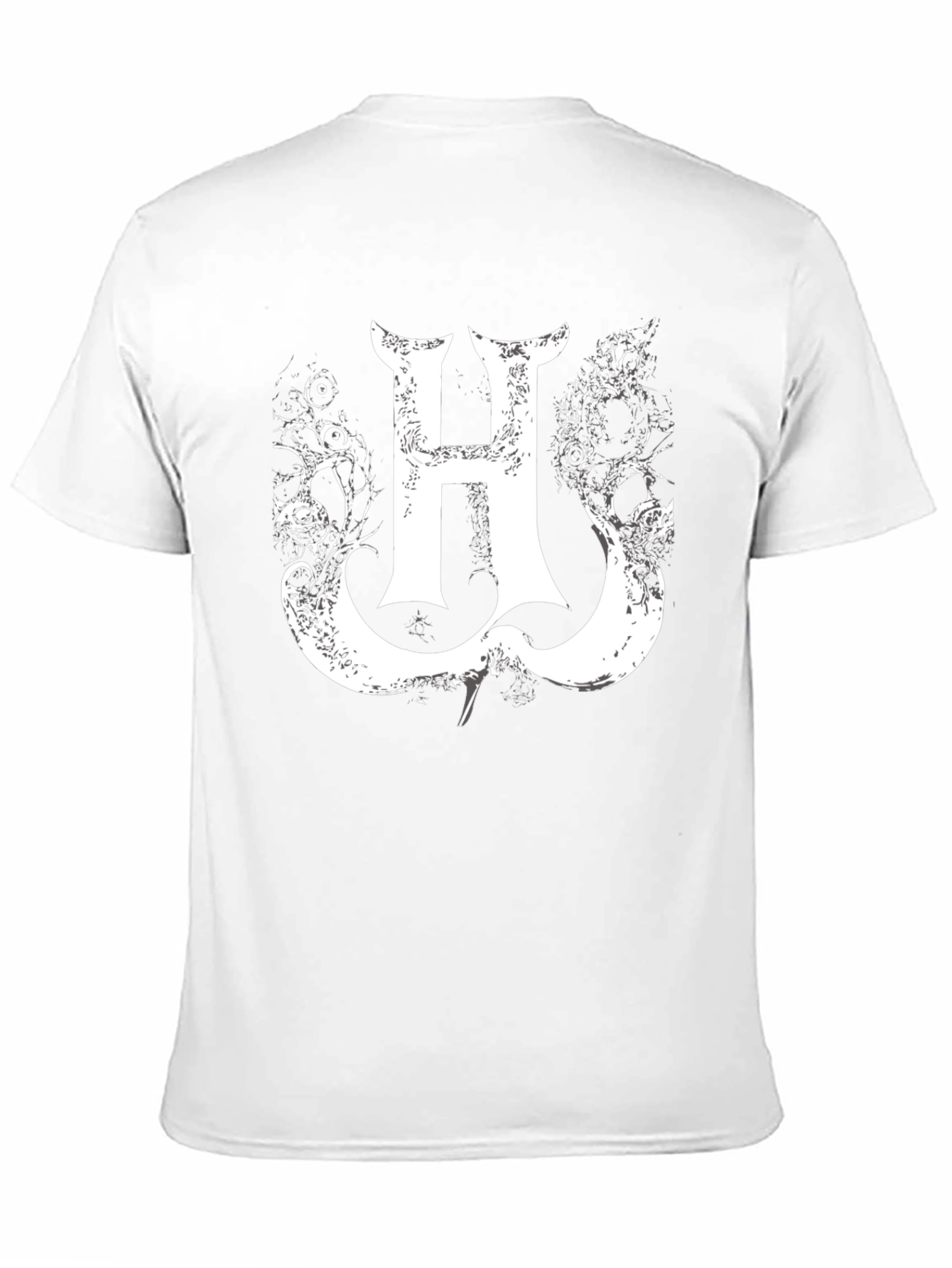Statement Black Tee with Gothic H Graphic