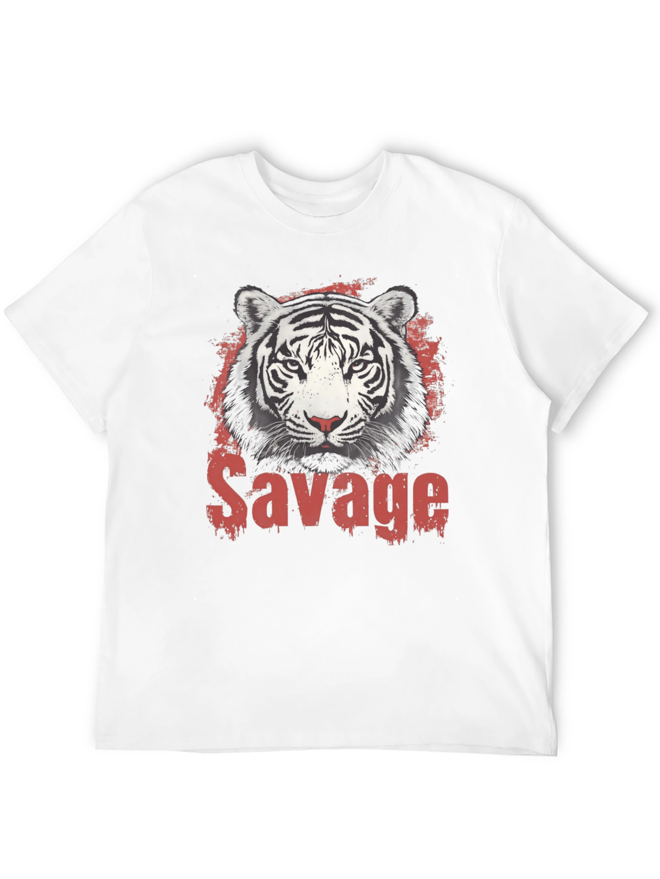 Mens Black Savage Tiger Graphic T-Shirt