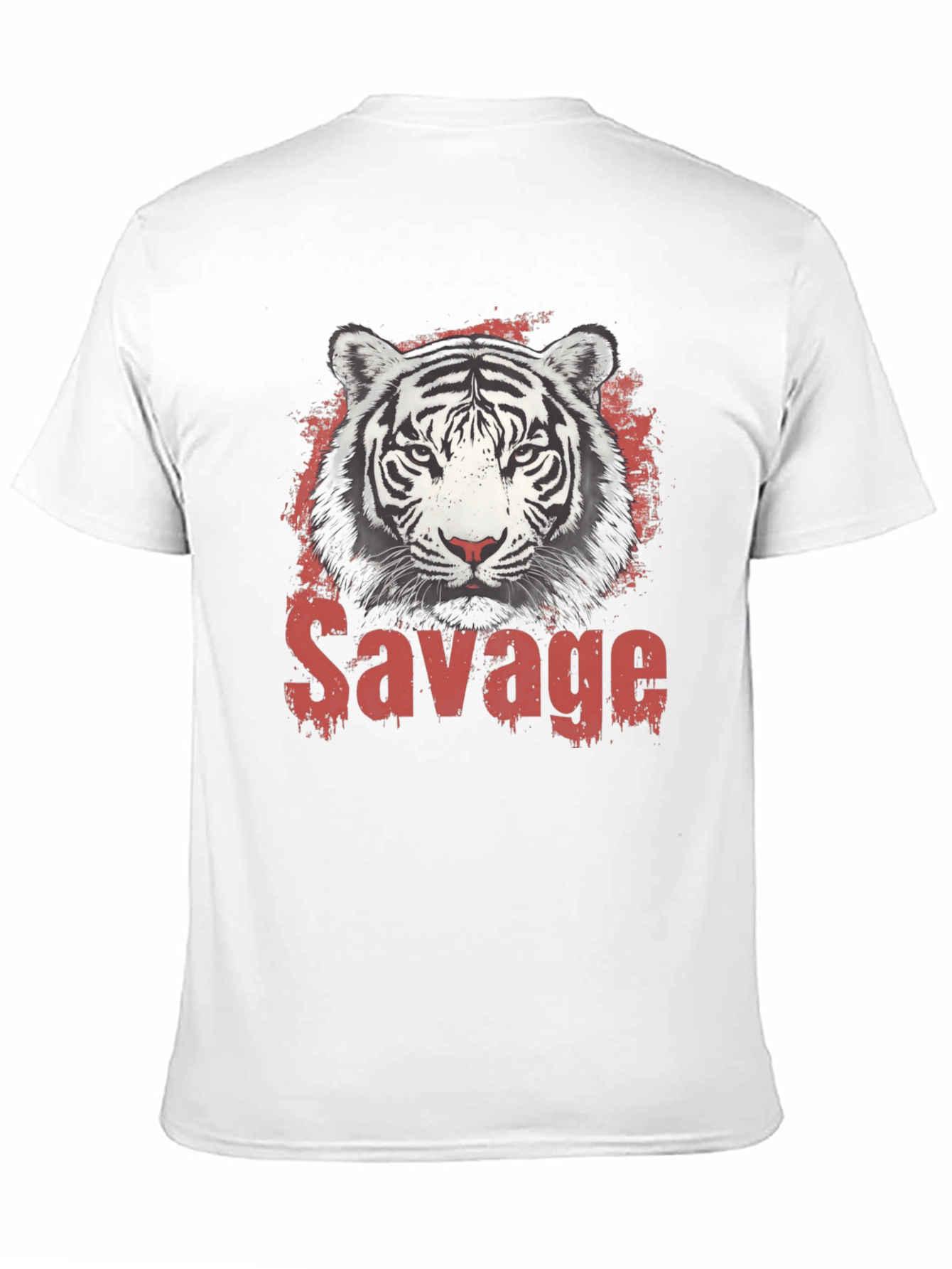 Mens Black Savage Tiger Graphic T-Shirt
