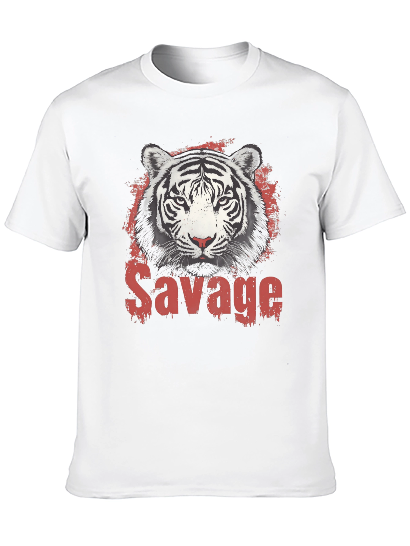 Mens Black Savage Tiger Graphic T-Shirt