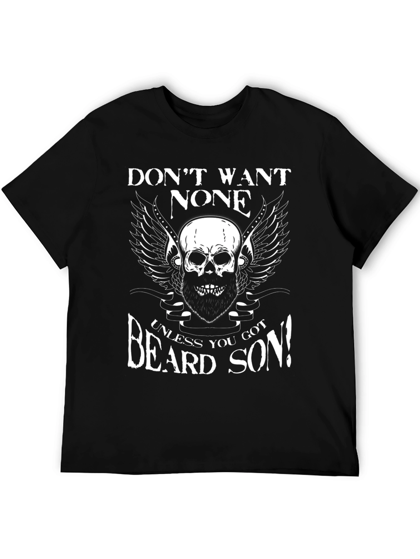 Beard Skull Graphic Tee - Dont Want None