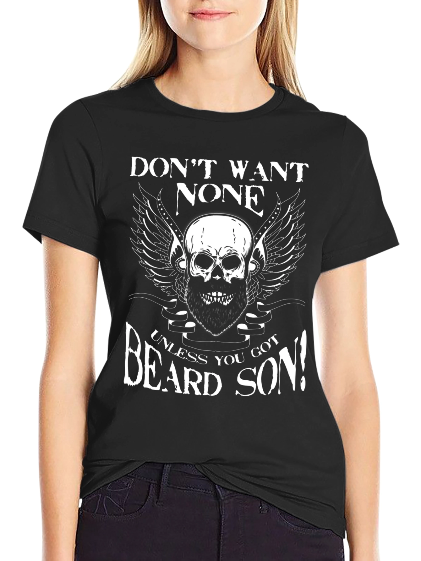 Beard Skull Graphic Tee - Dont Want None